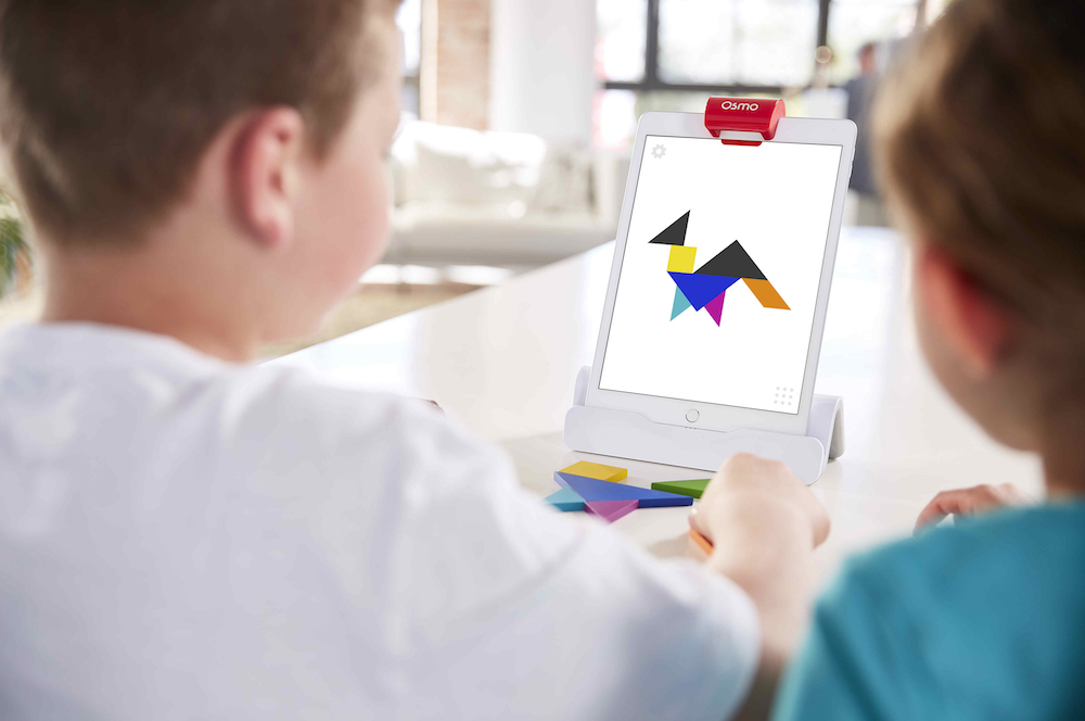 Tangram pour enfants : vue sur l'écran de l'application d'Osmo