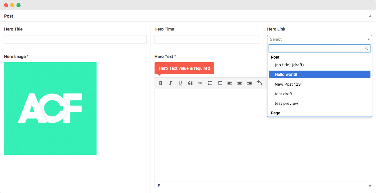 Advanced Custom Fields