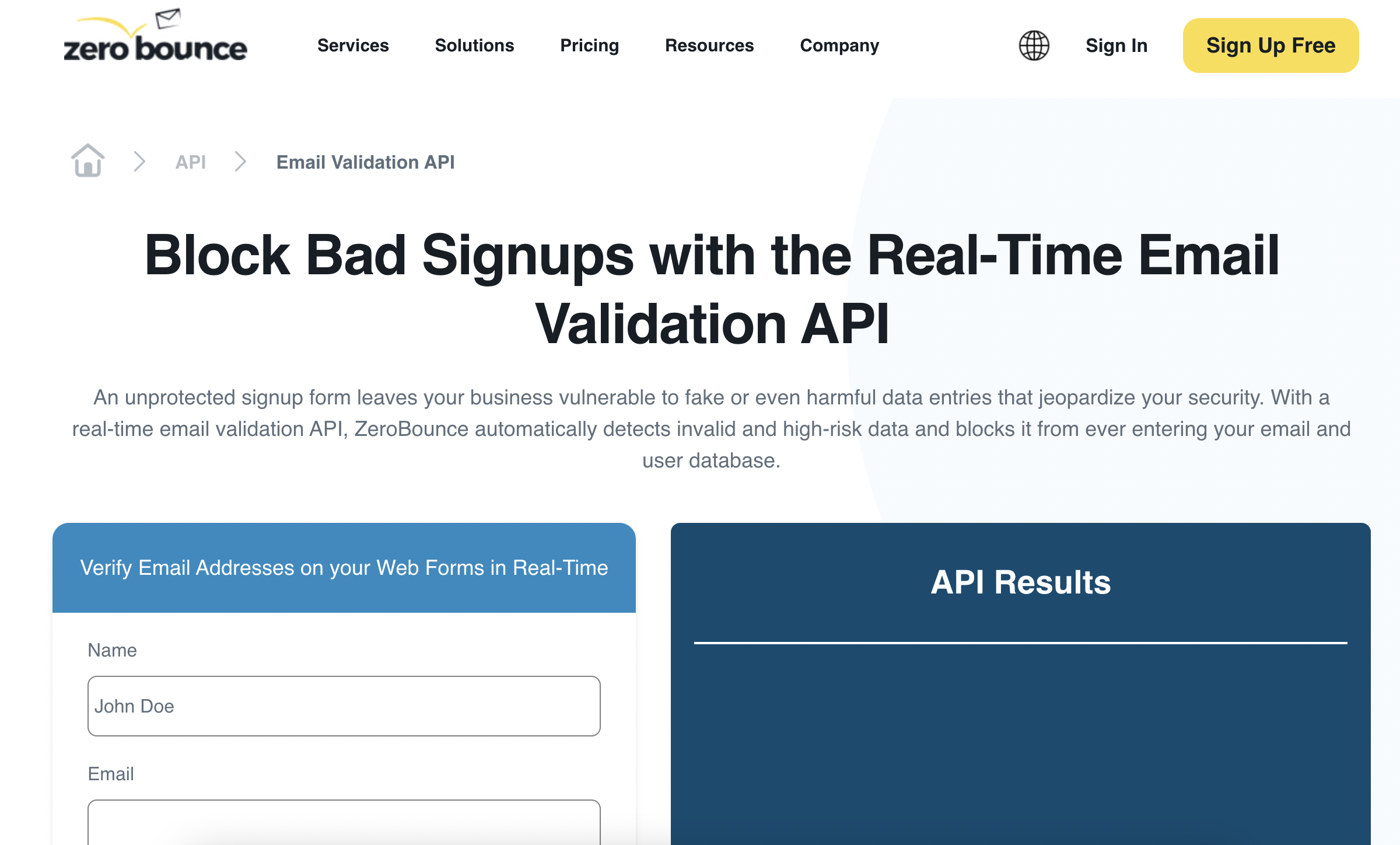 zero bounce api