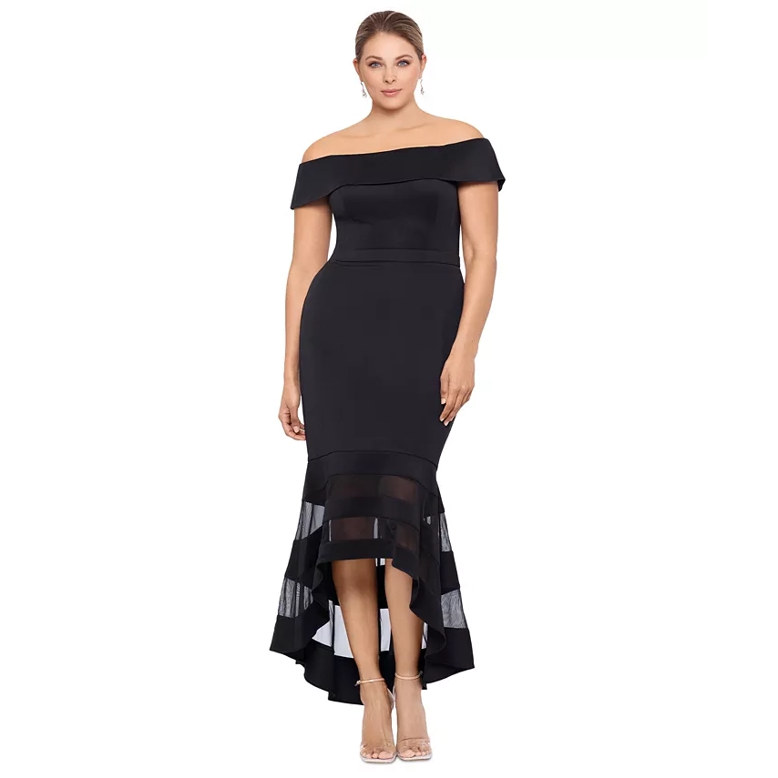 strapless open back dress La Femme Open-Back Cowl-Neck Prom Dress