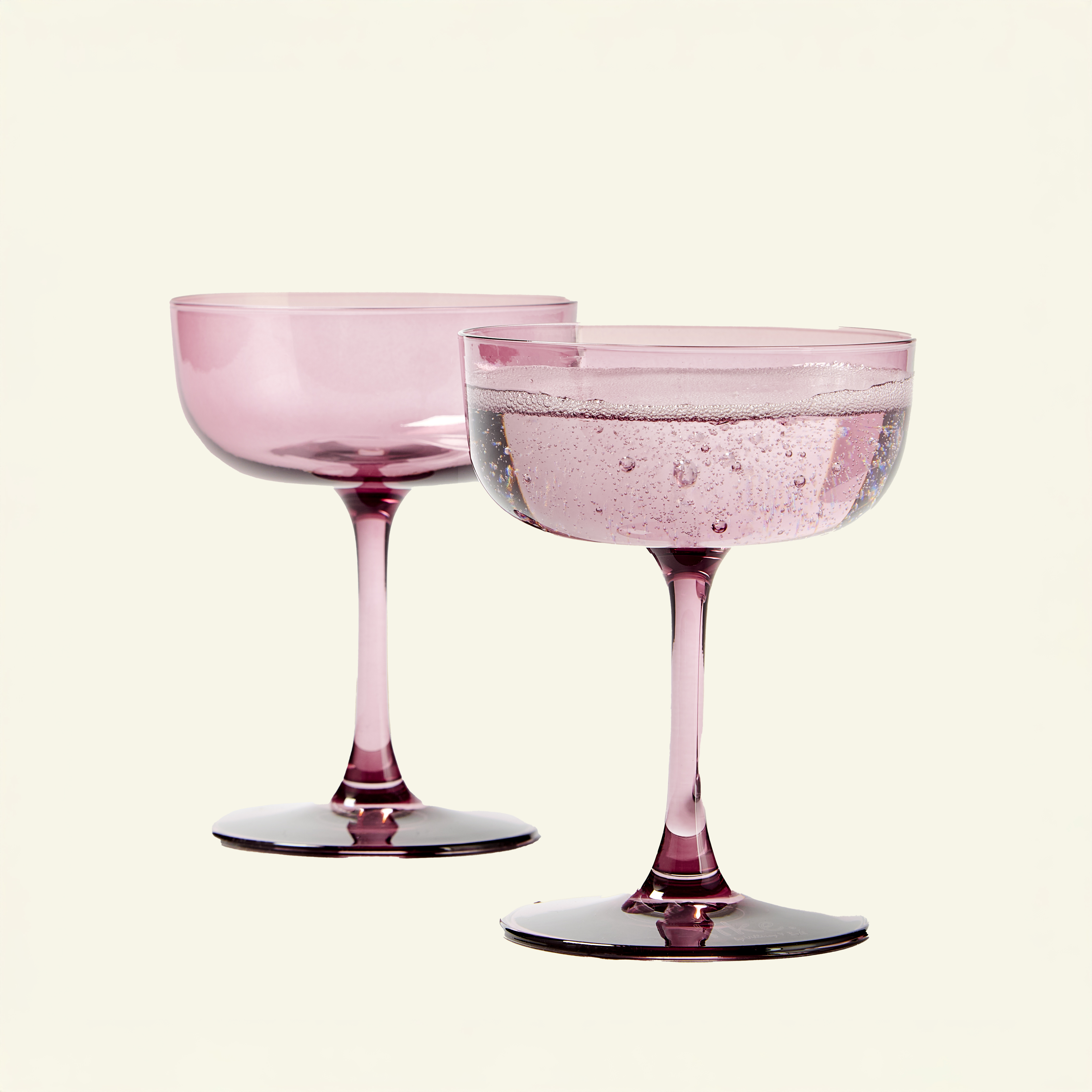 Pink cocktail glasses