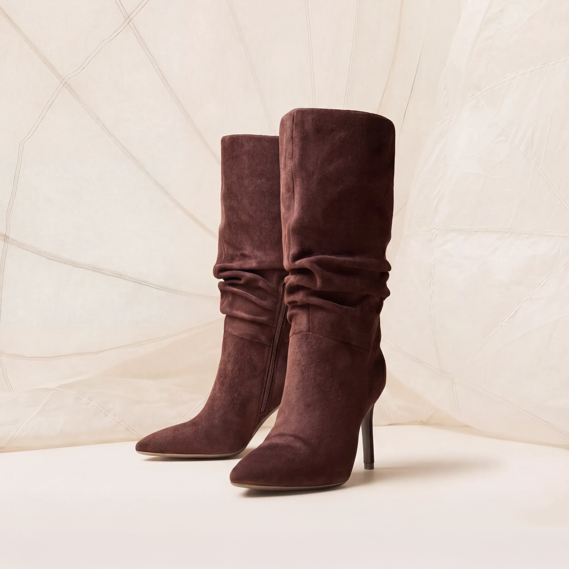 Brown slouchy boots
