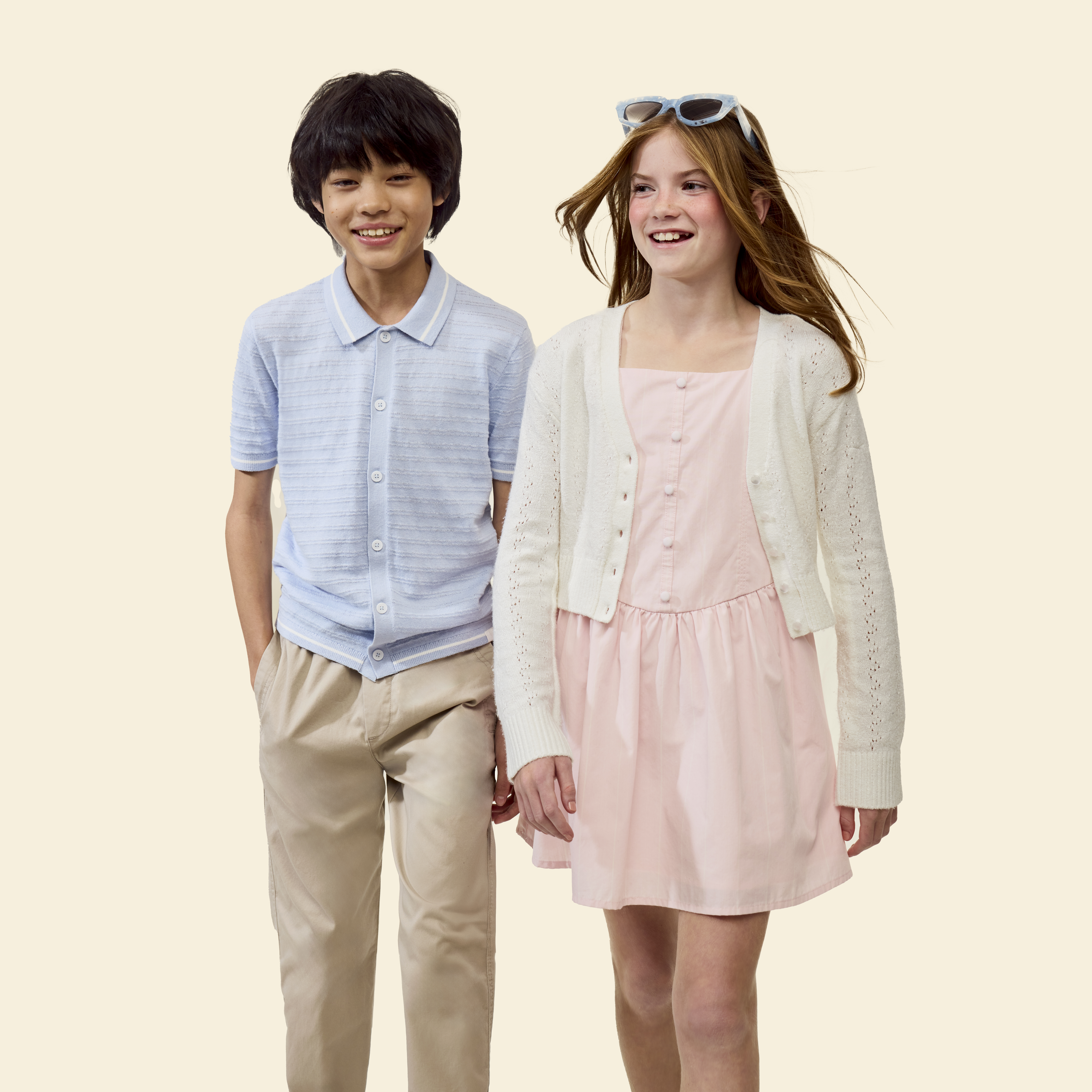 Boy and girl in Easter outfits