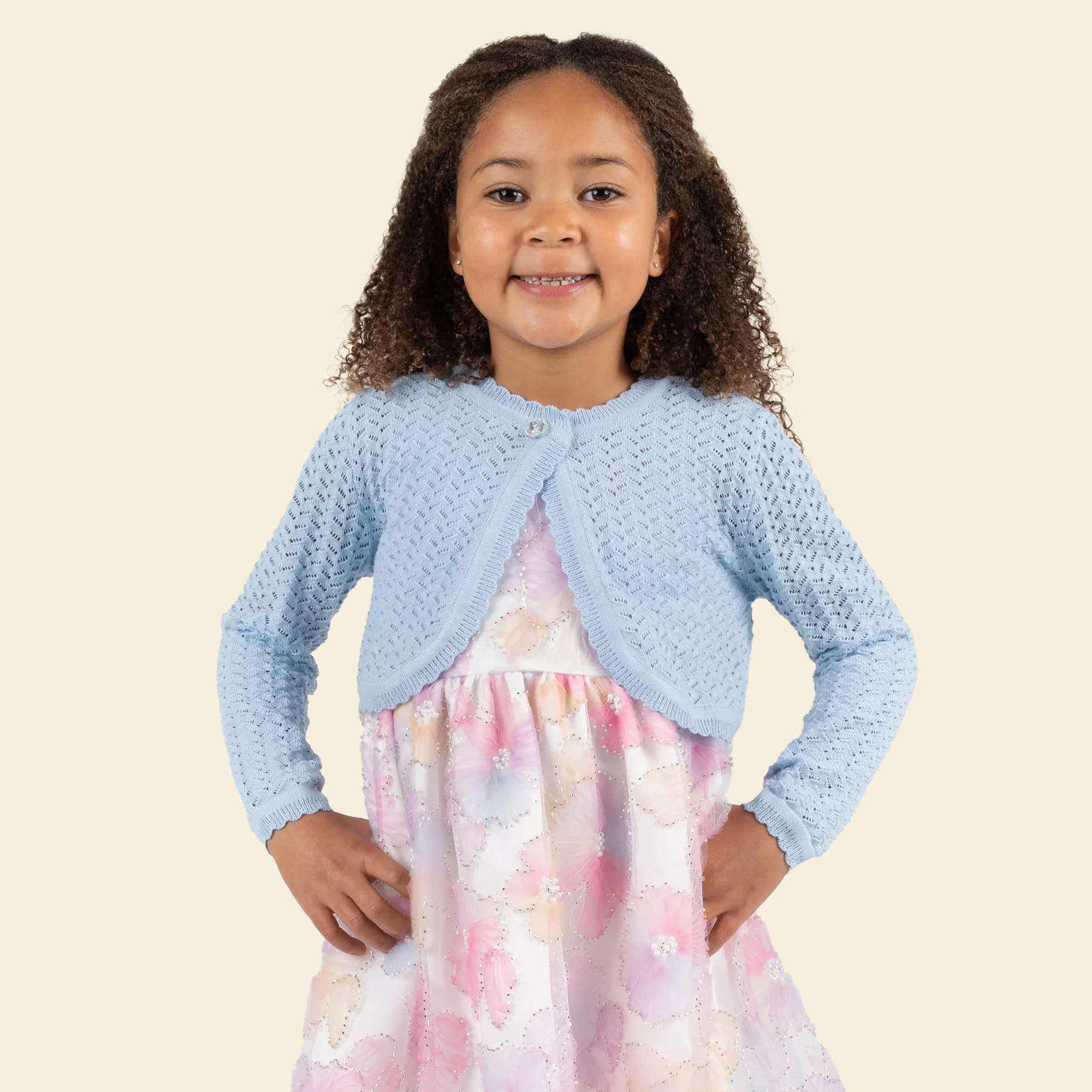 Girls crochet knit Easter cardigan