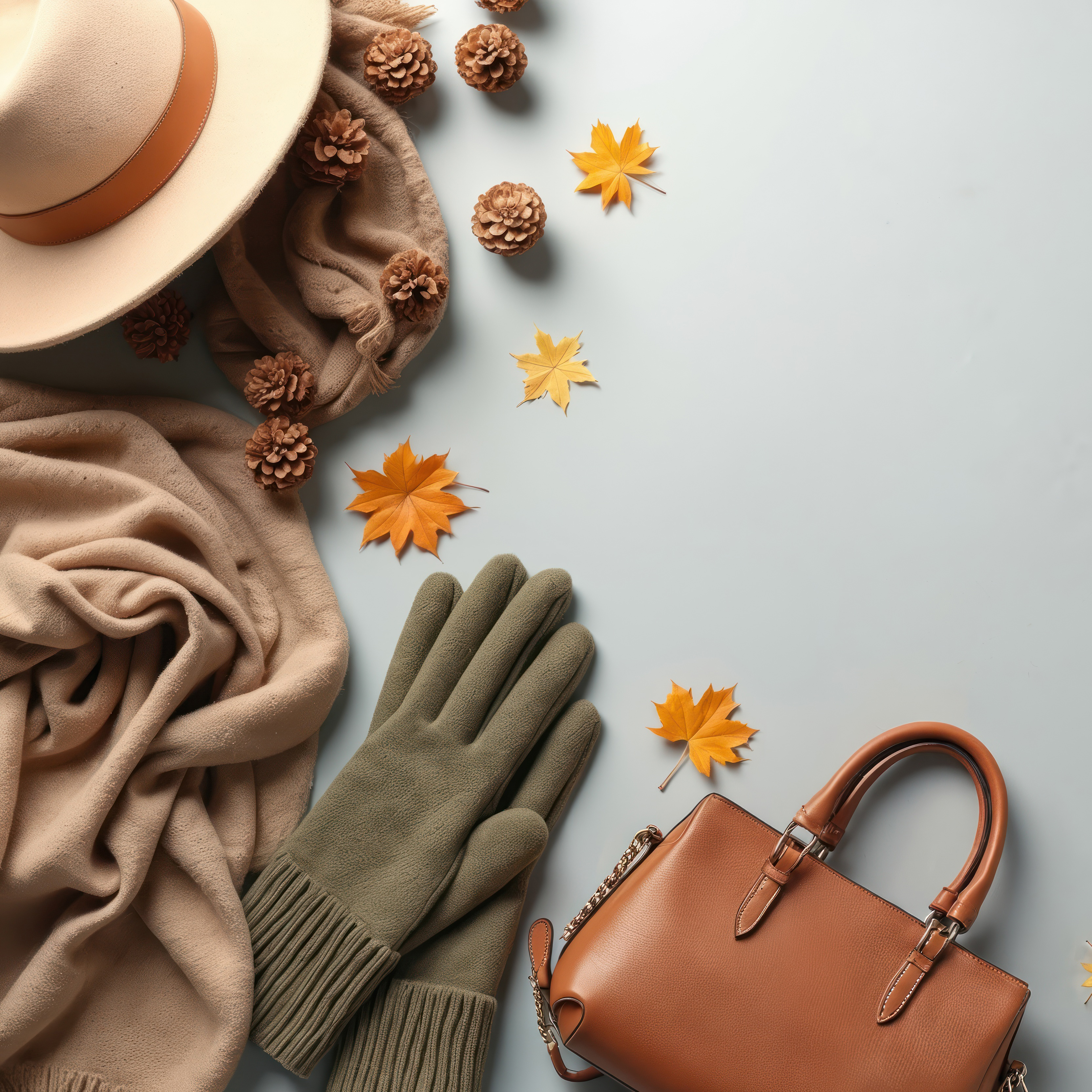 Fall scarf, belt, and hat