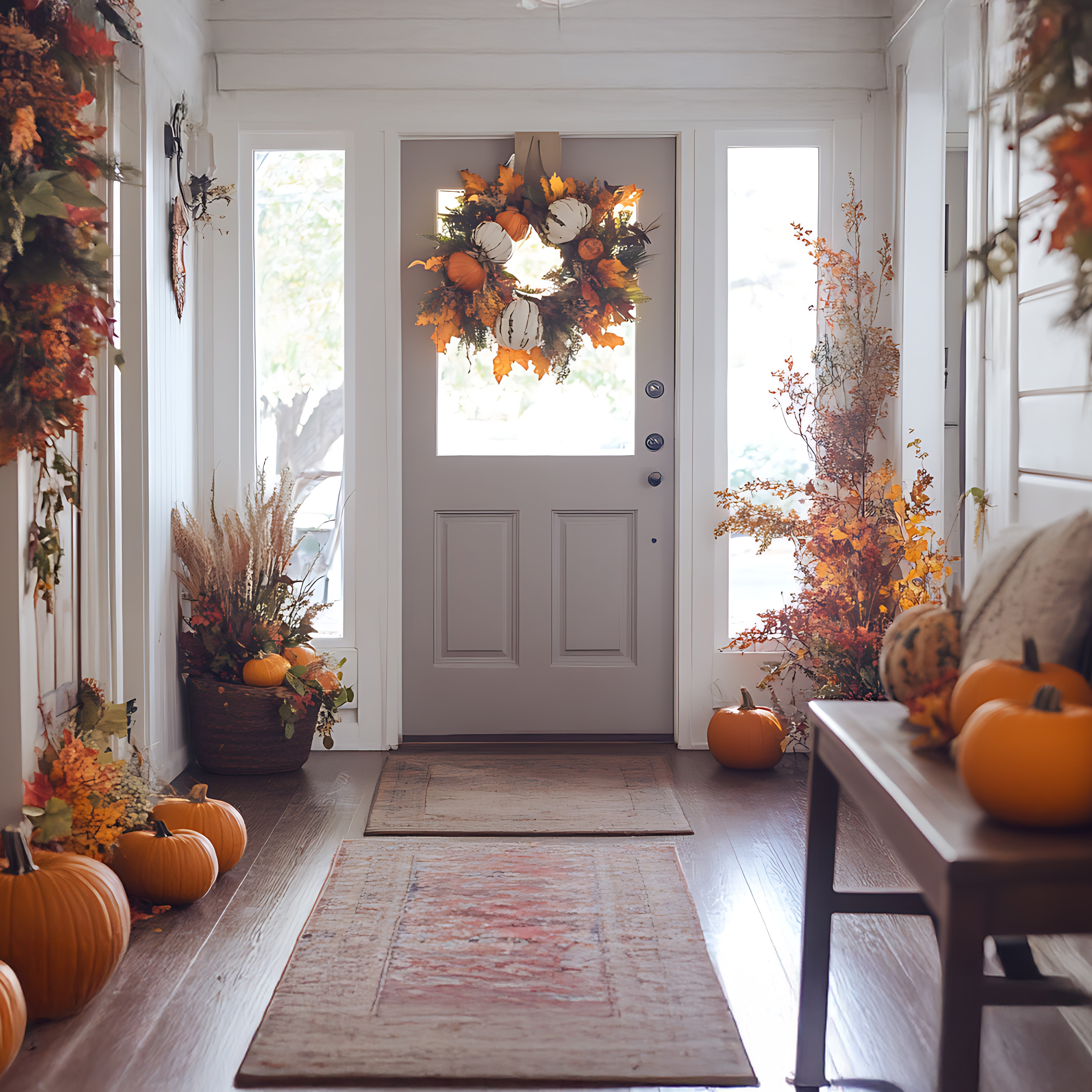 Fall entryway decor