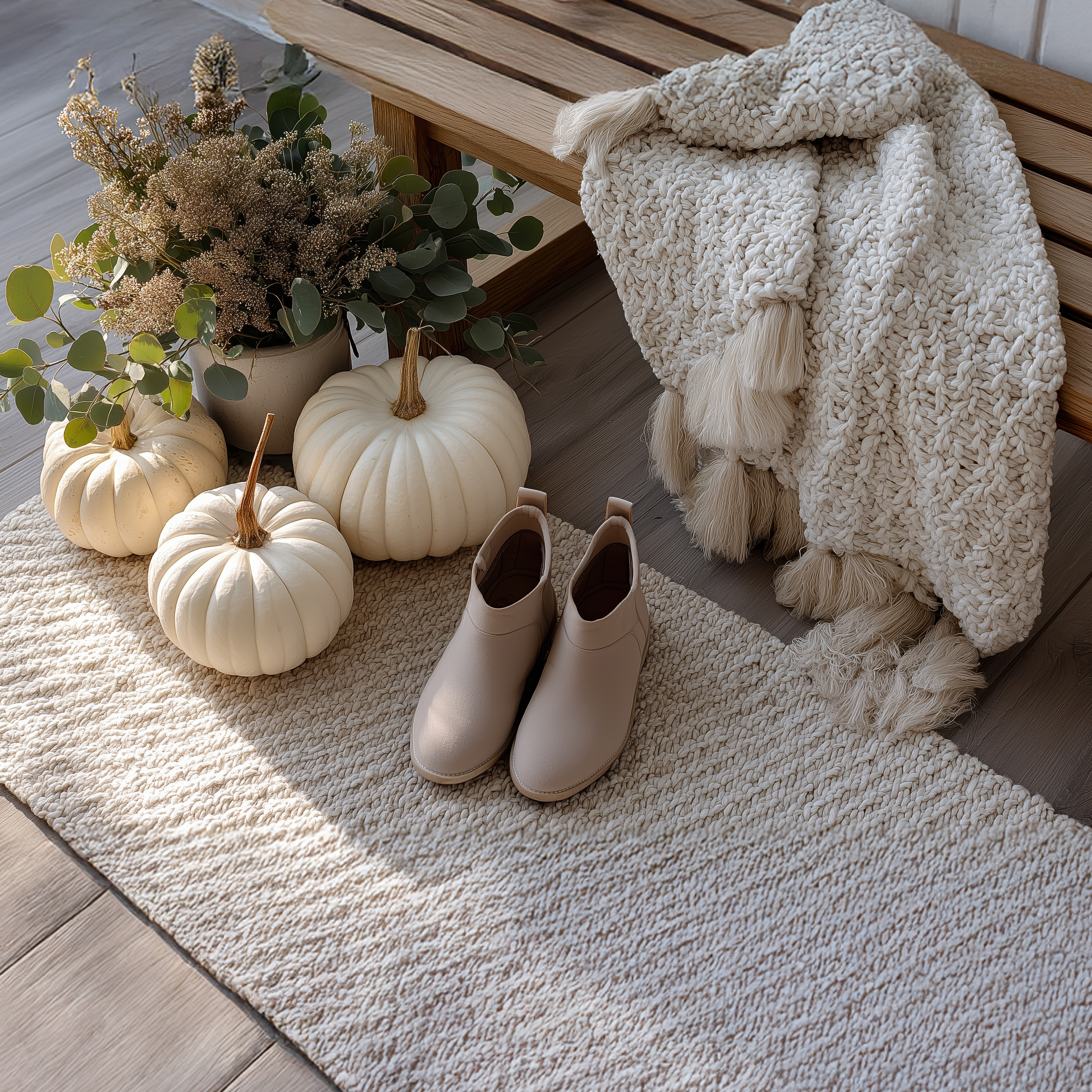 Fall entryway bench
