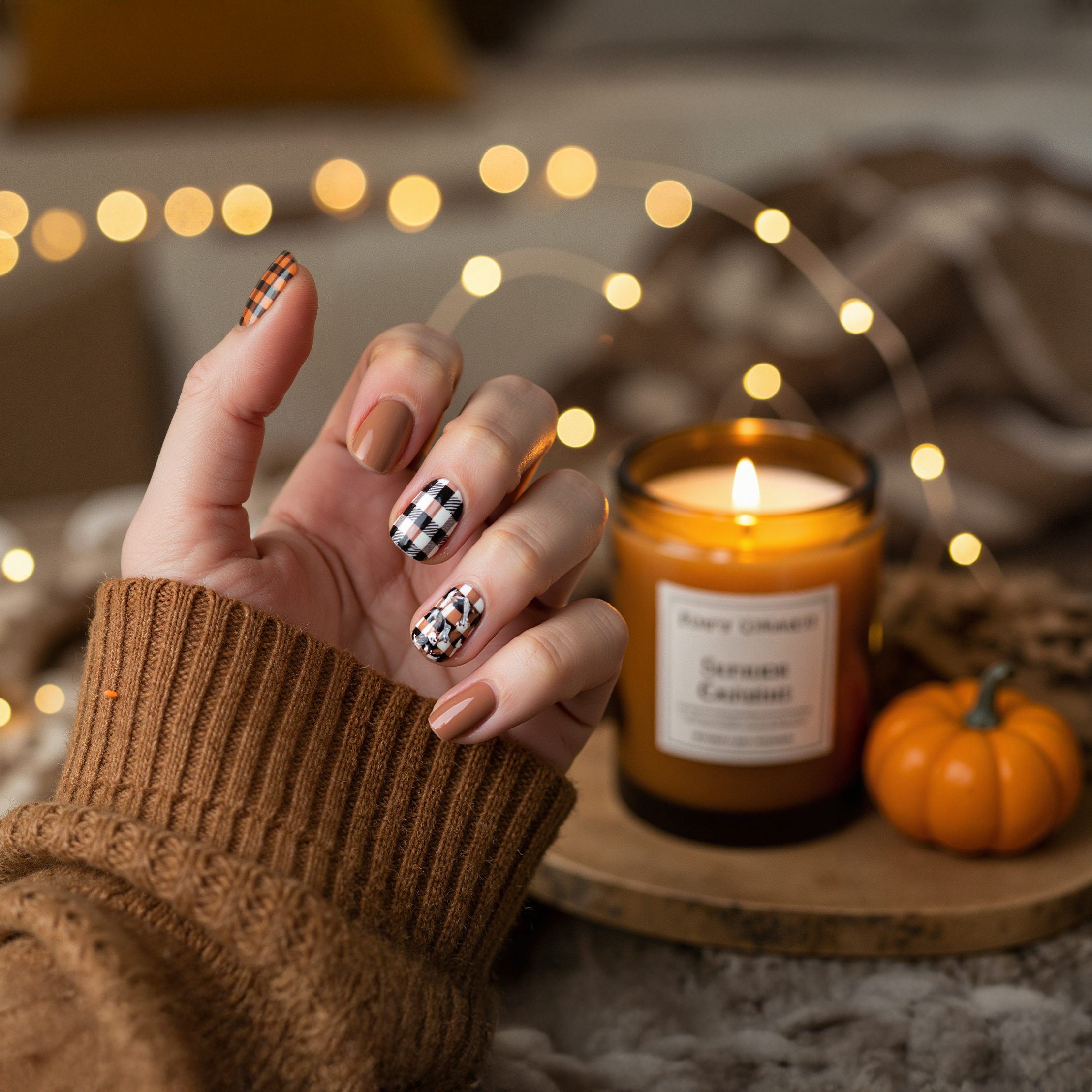 Fall-themed nails