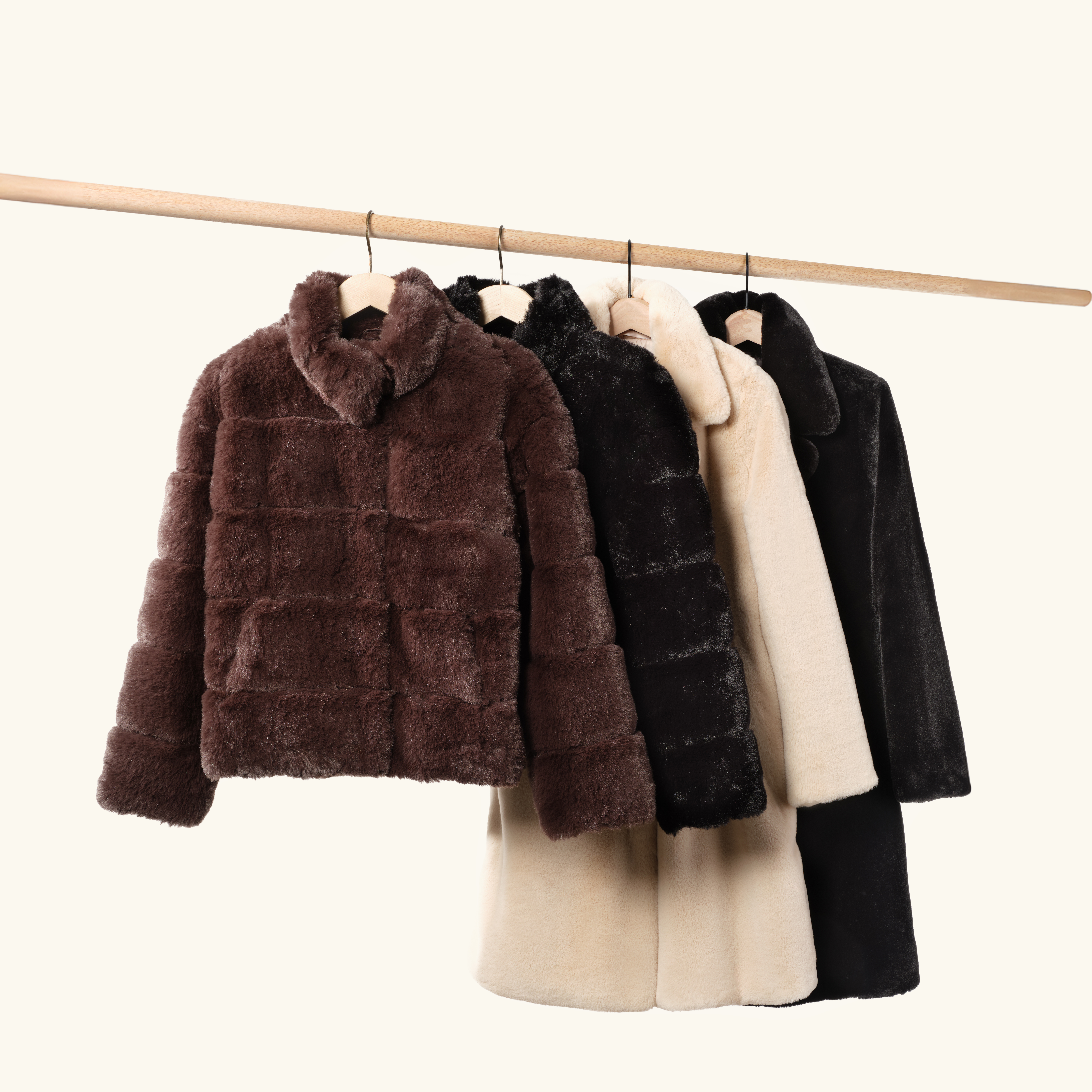 Storing faux fur coats on hangers