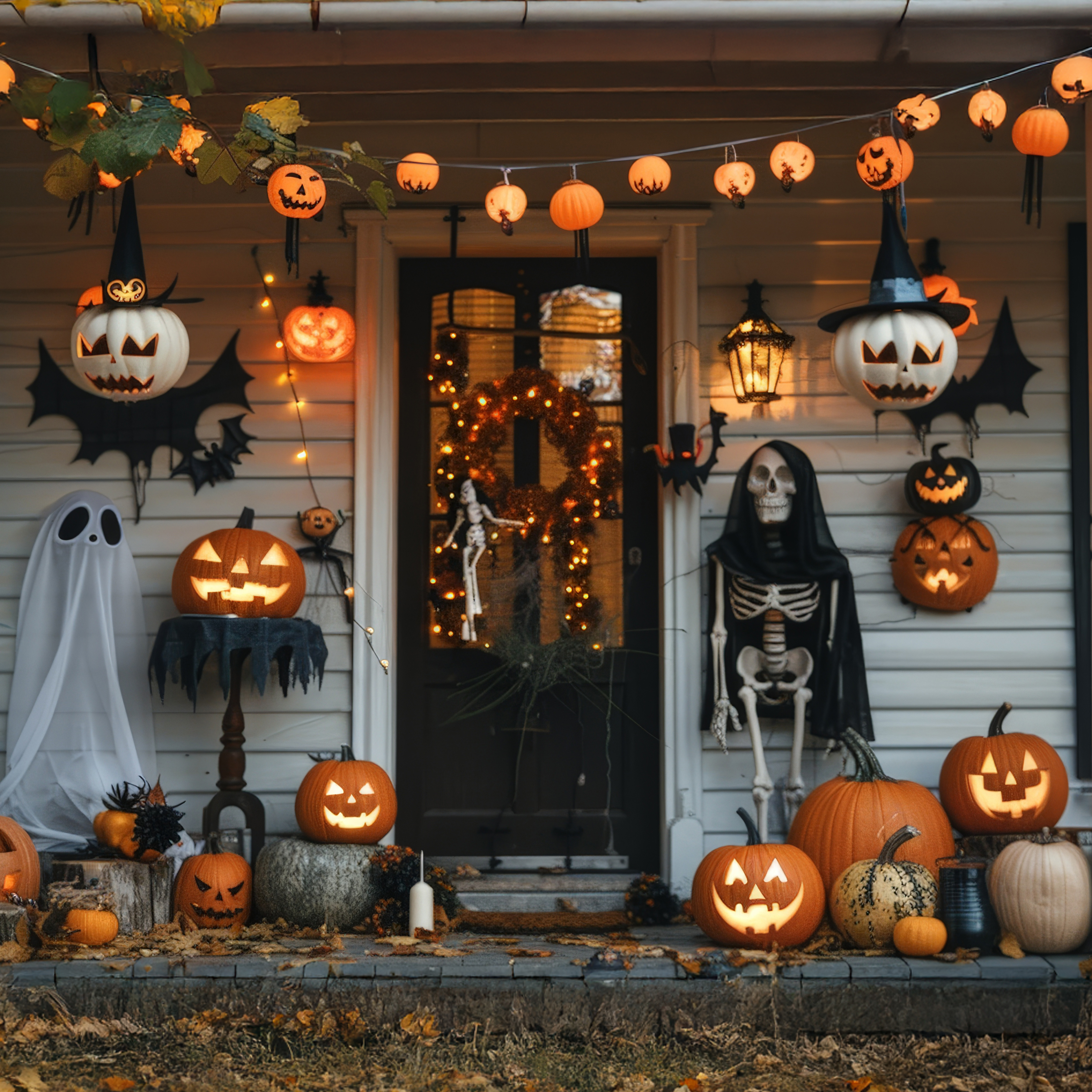 Halloween porch decor