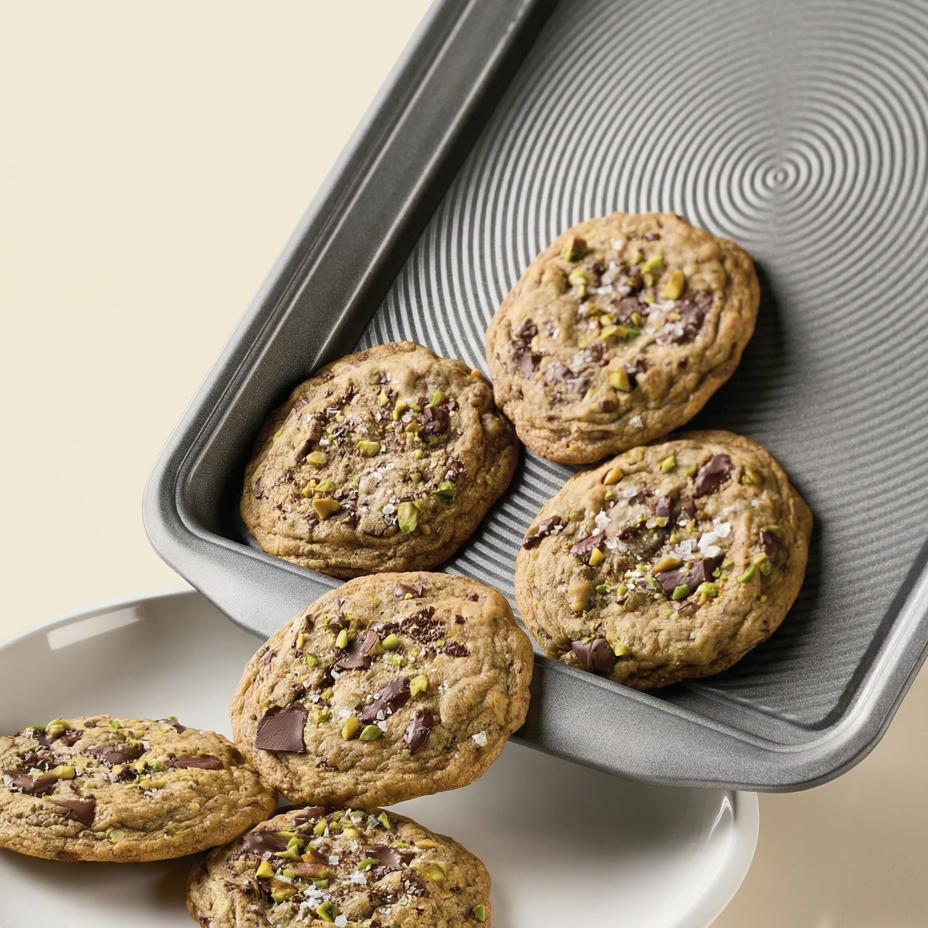 Baking chocolate chip cookie