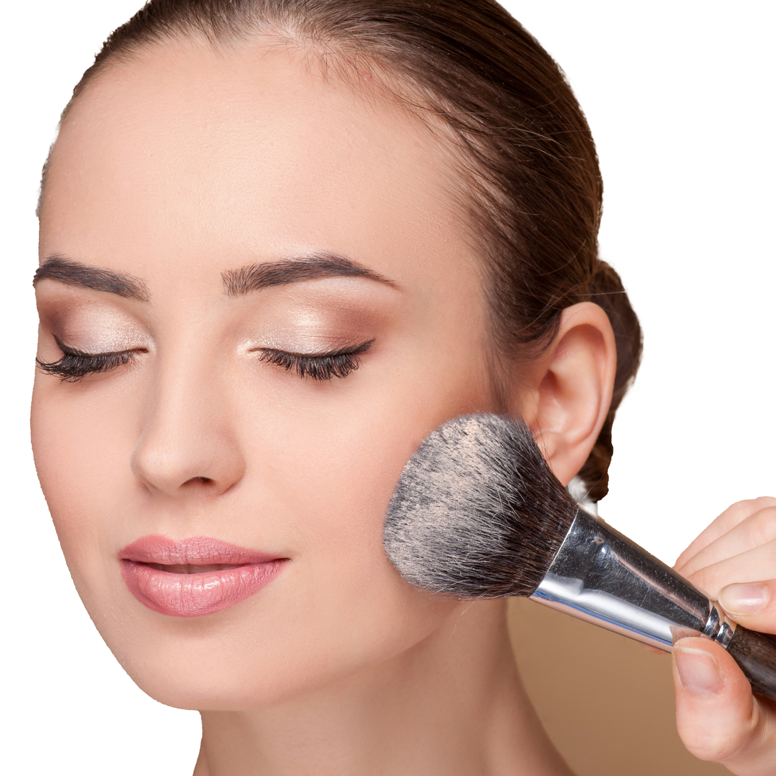 Blending Blush with Makeup Brush