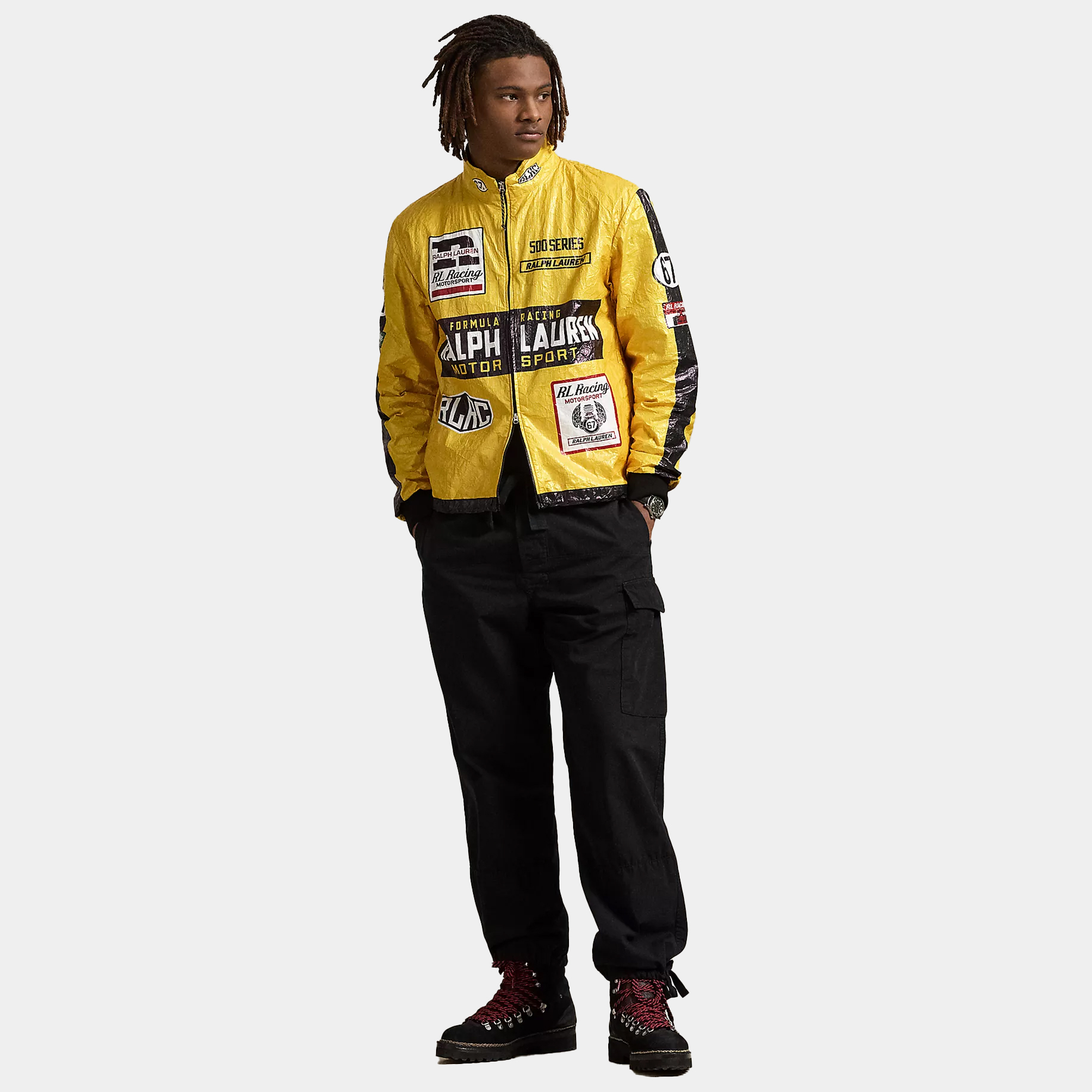 Man in F1 racing jacket