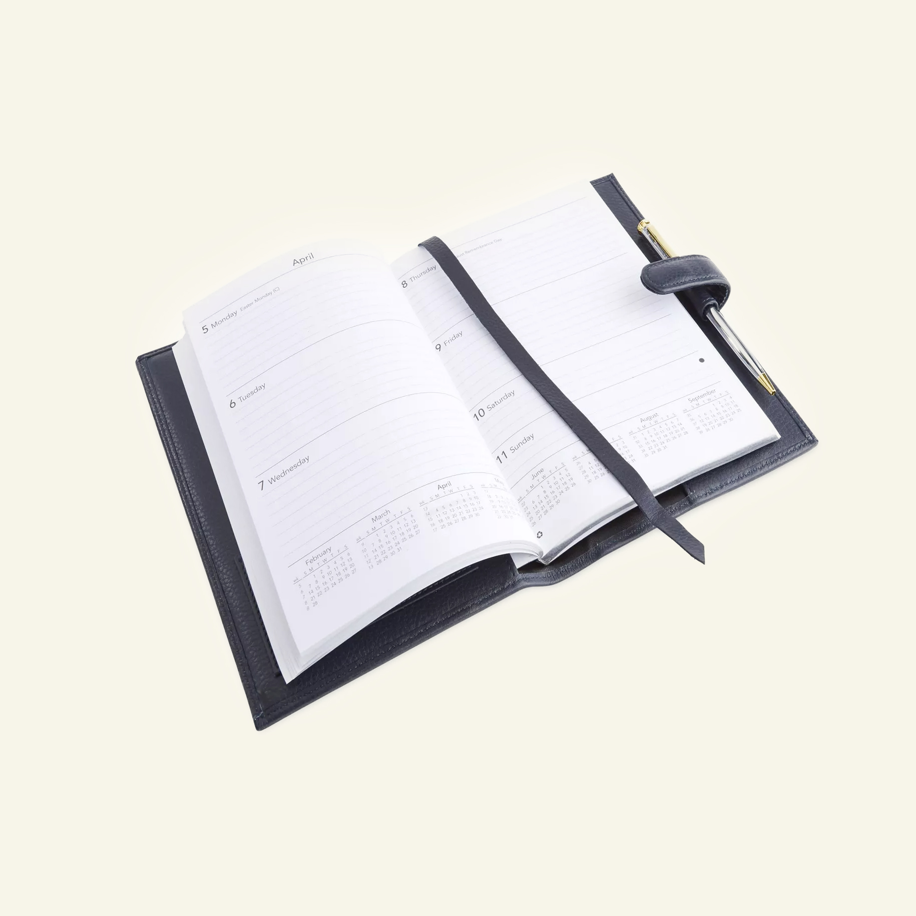 Leather daily planner