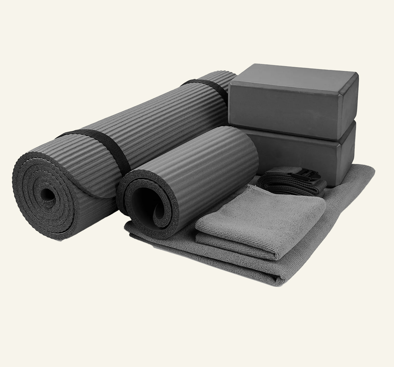 Yoga mats and yoga blocks
