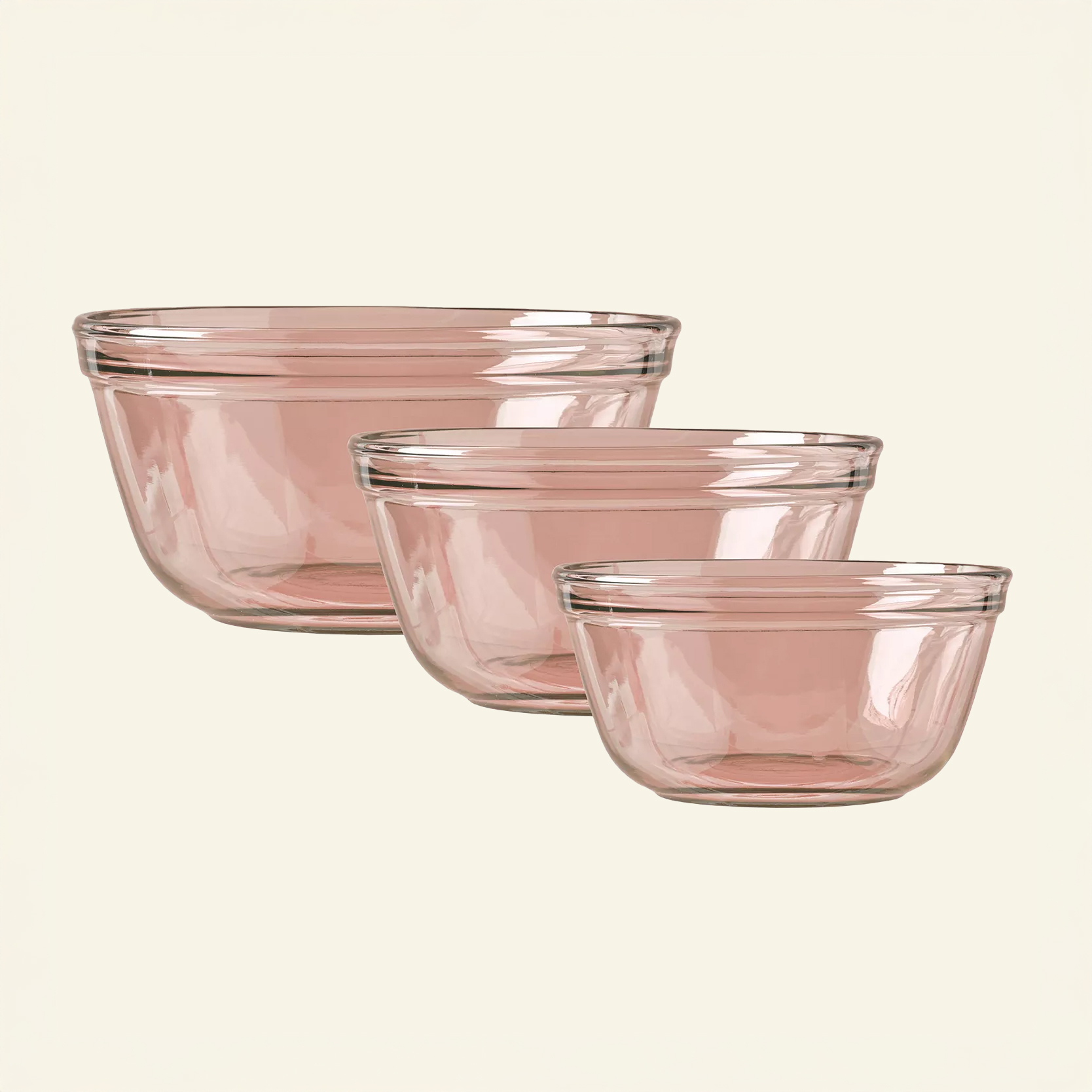 Pink mixing bowls
