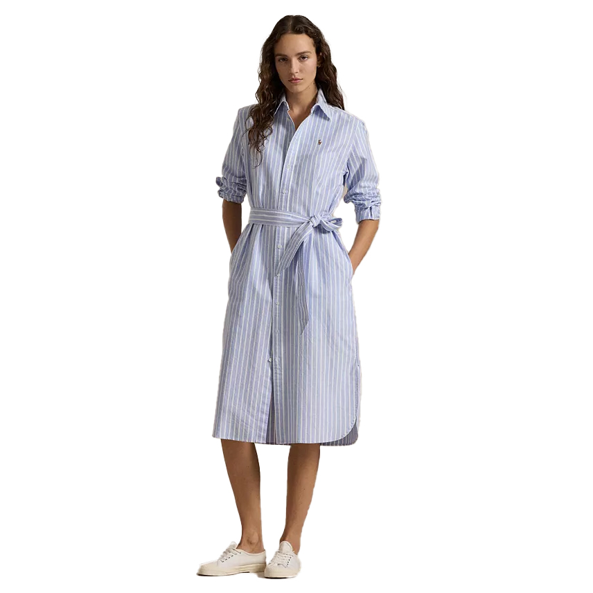 Woman with Rectangle-Shape in Belted Dress