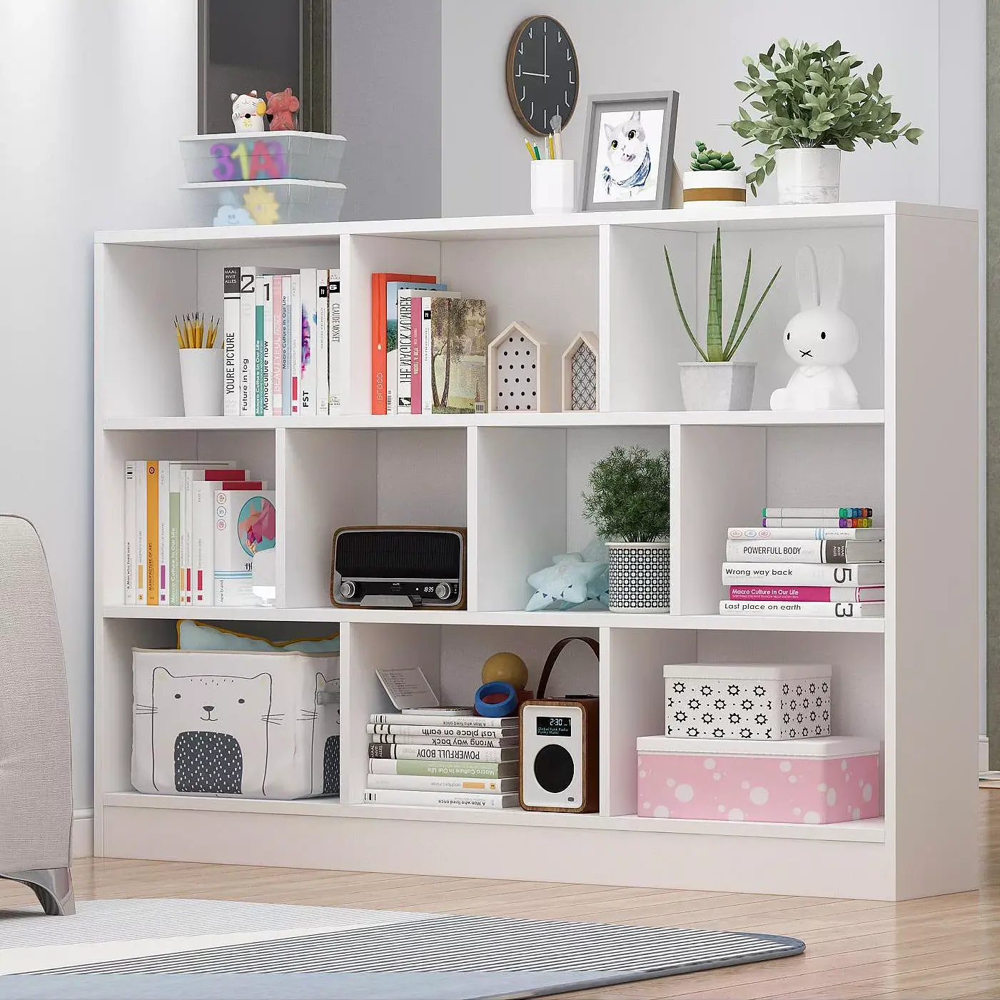 White cube shelves