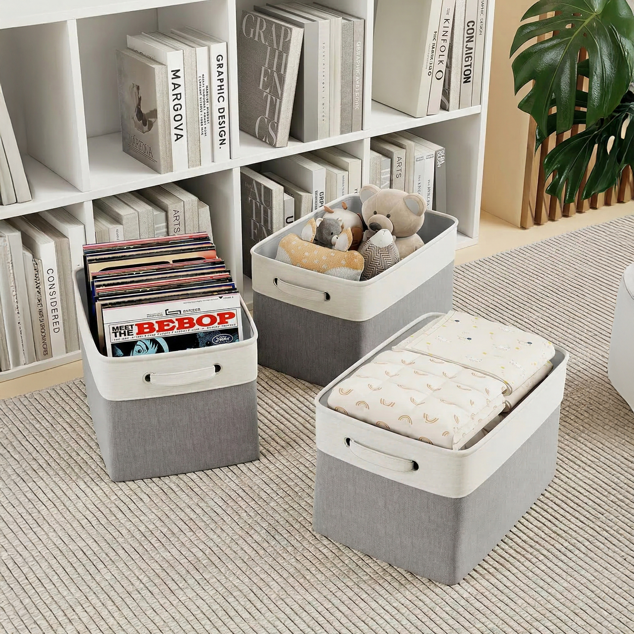 Fabric organizer bins