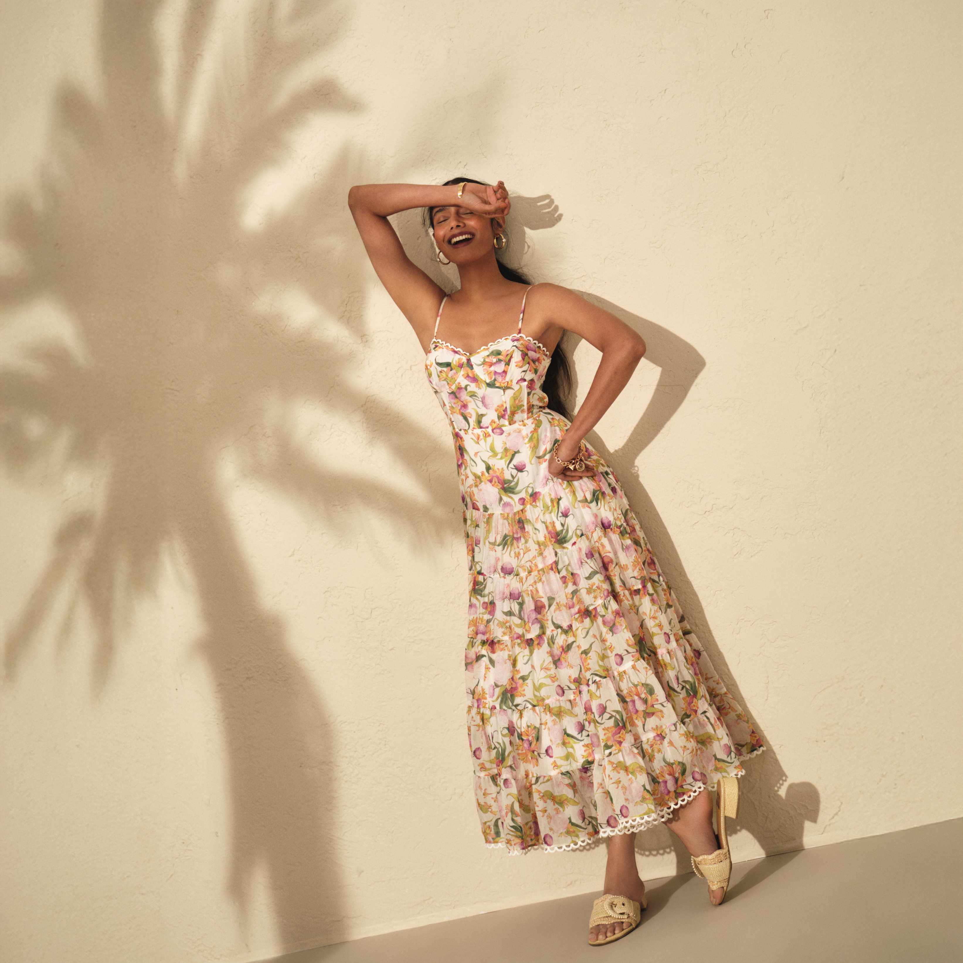 Woman in spring break dress