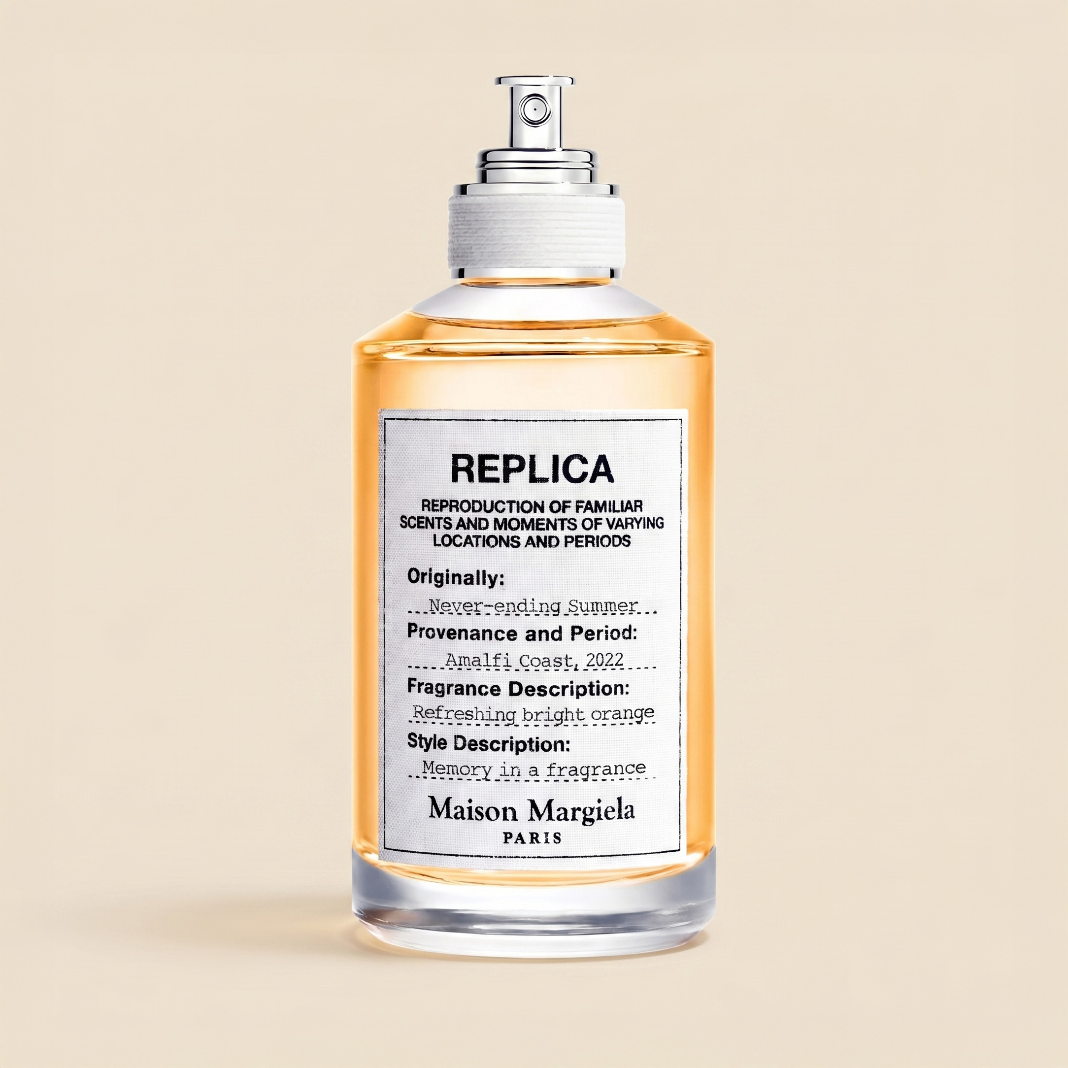 REPLICA Never Ending Summer Perfume with orange fragrance notes