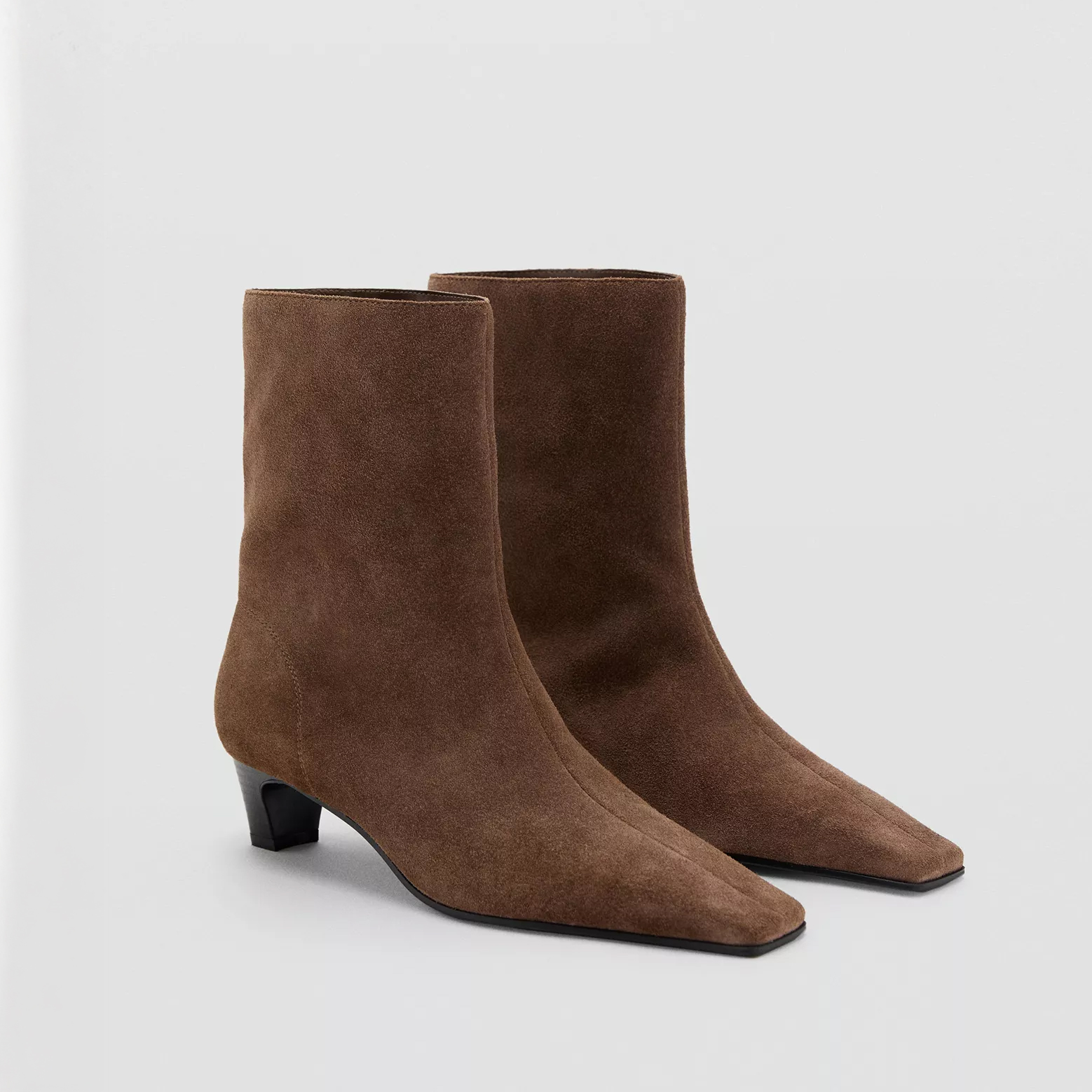 Brown suede ankle boots