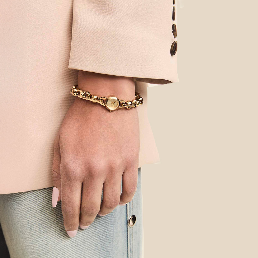 Woman wearing classic watch