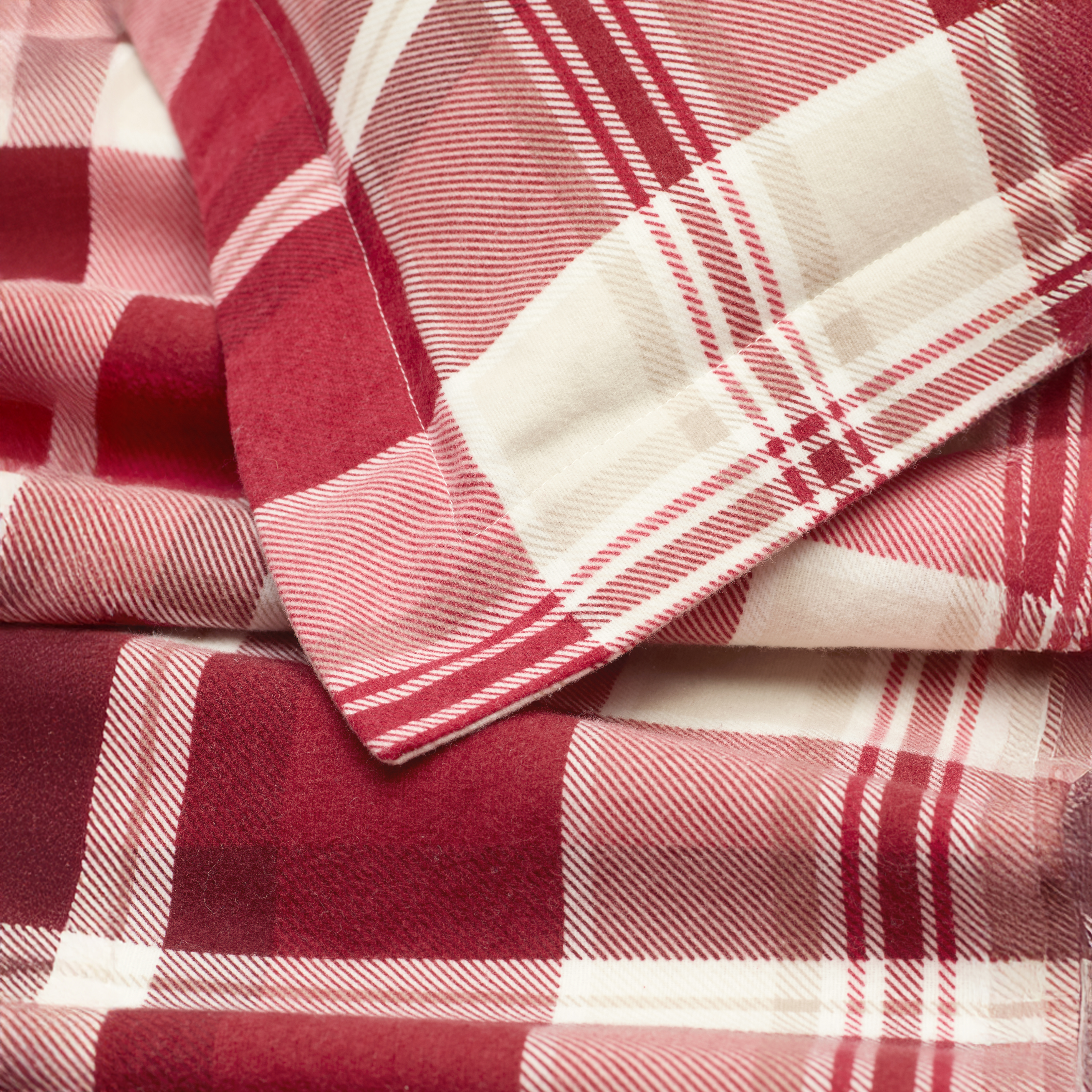 Red and white flannel sheets