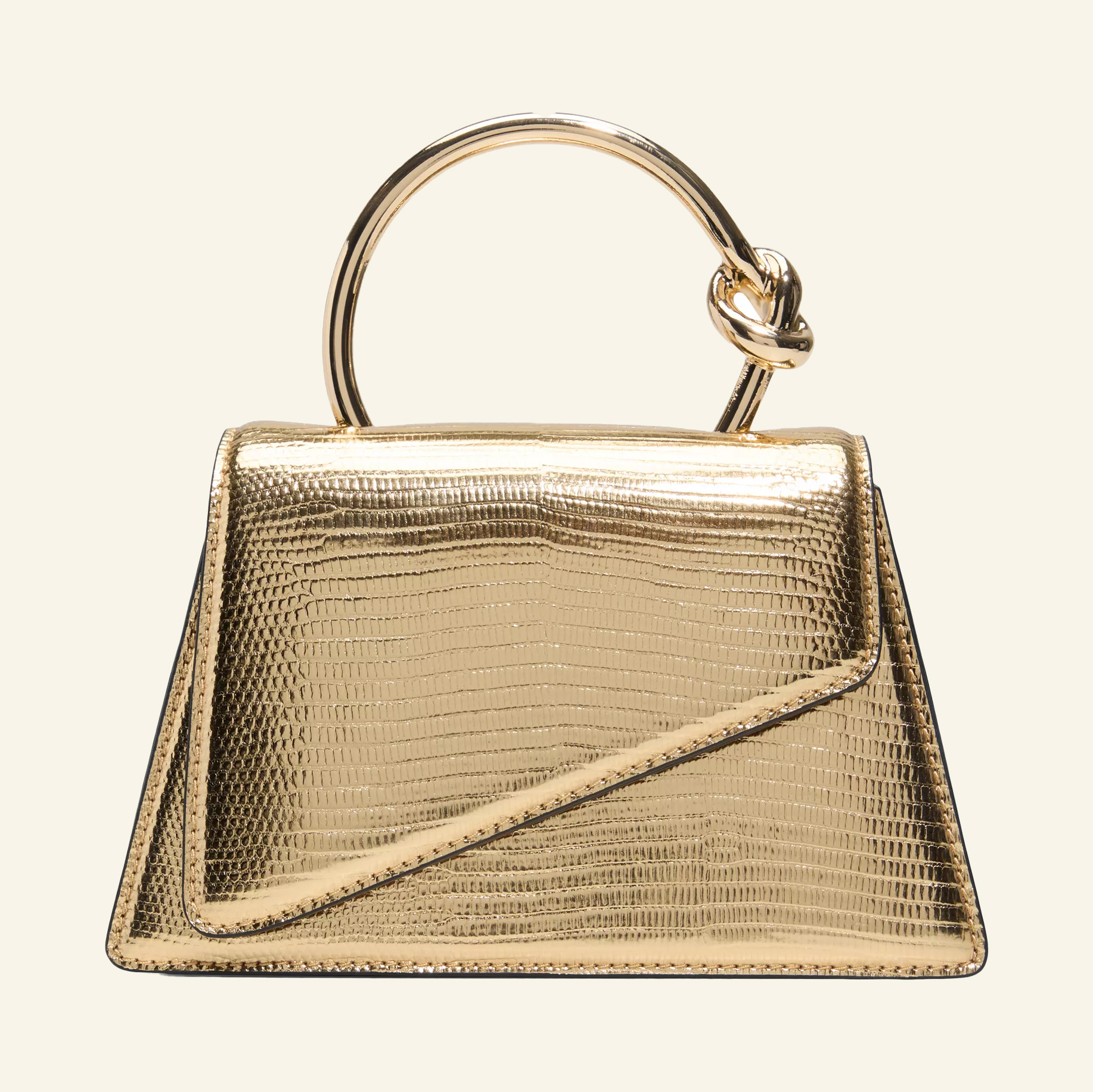 Aldo winter top handle mini bag in gold