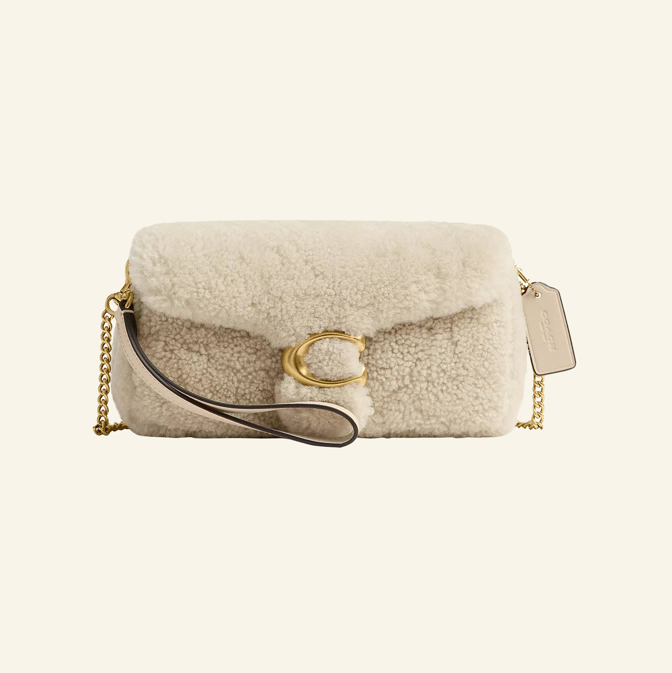 Coach winter shealing crossbody in beige