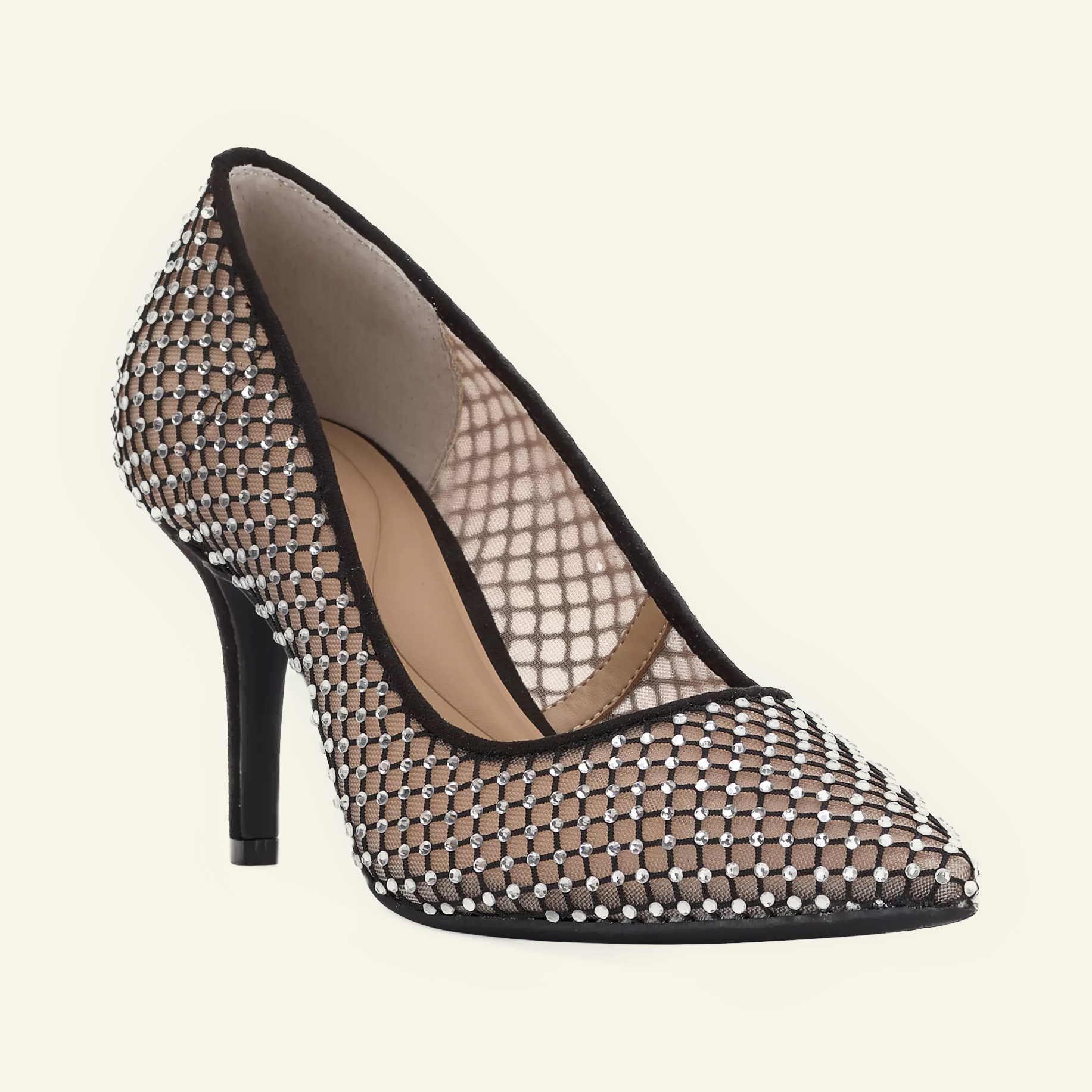 Rhinestone closed-toe heel