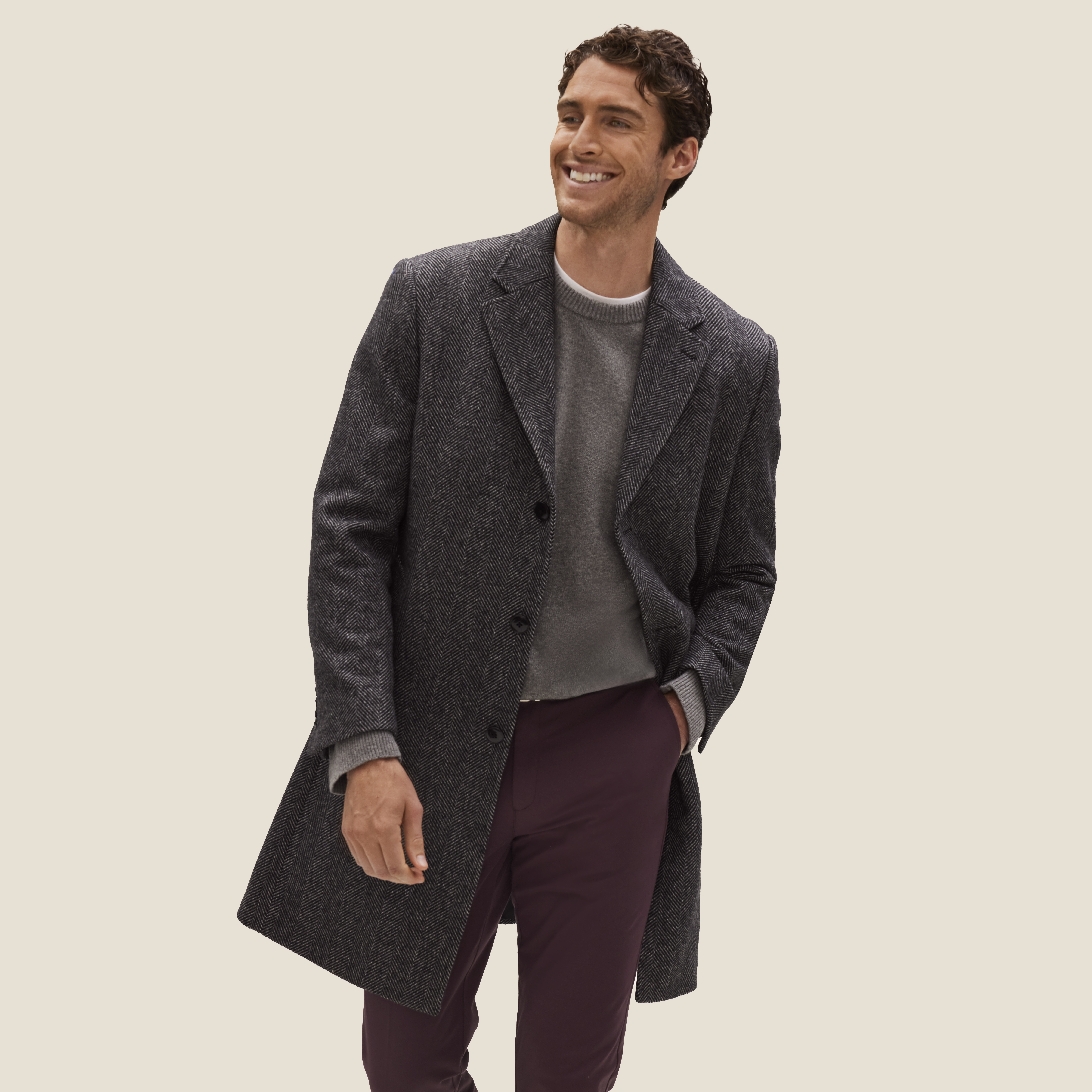 Man in grey overcoat