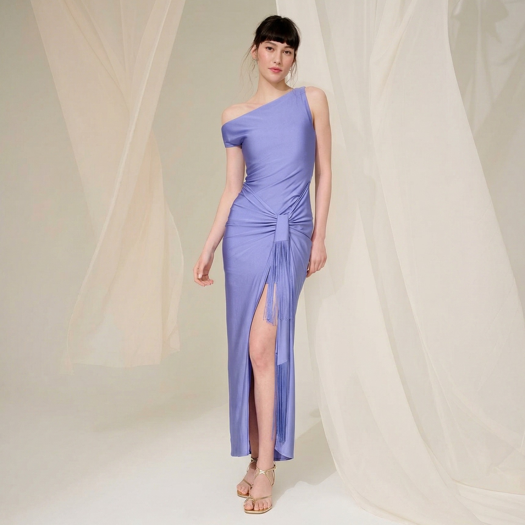 Avec Les Filles purple one-shoulder dress
