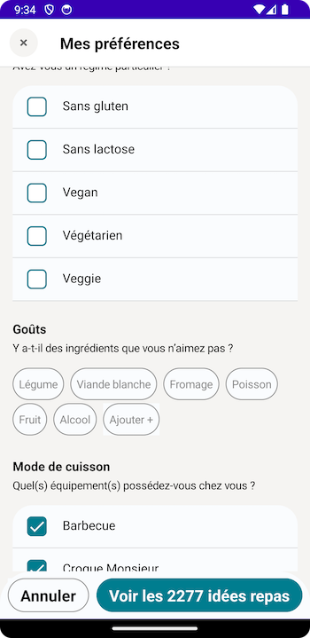 A screenshot of the Preferences page