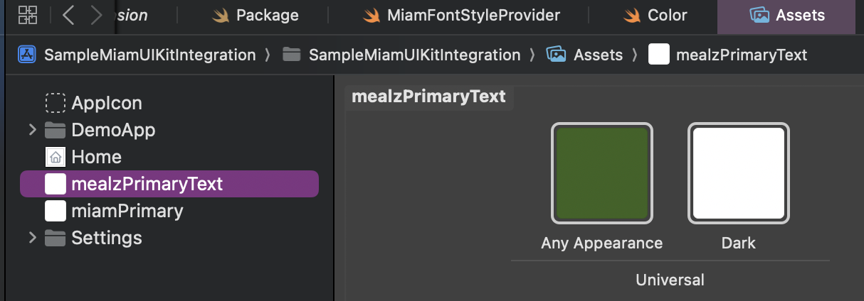 color override sample