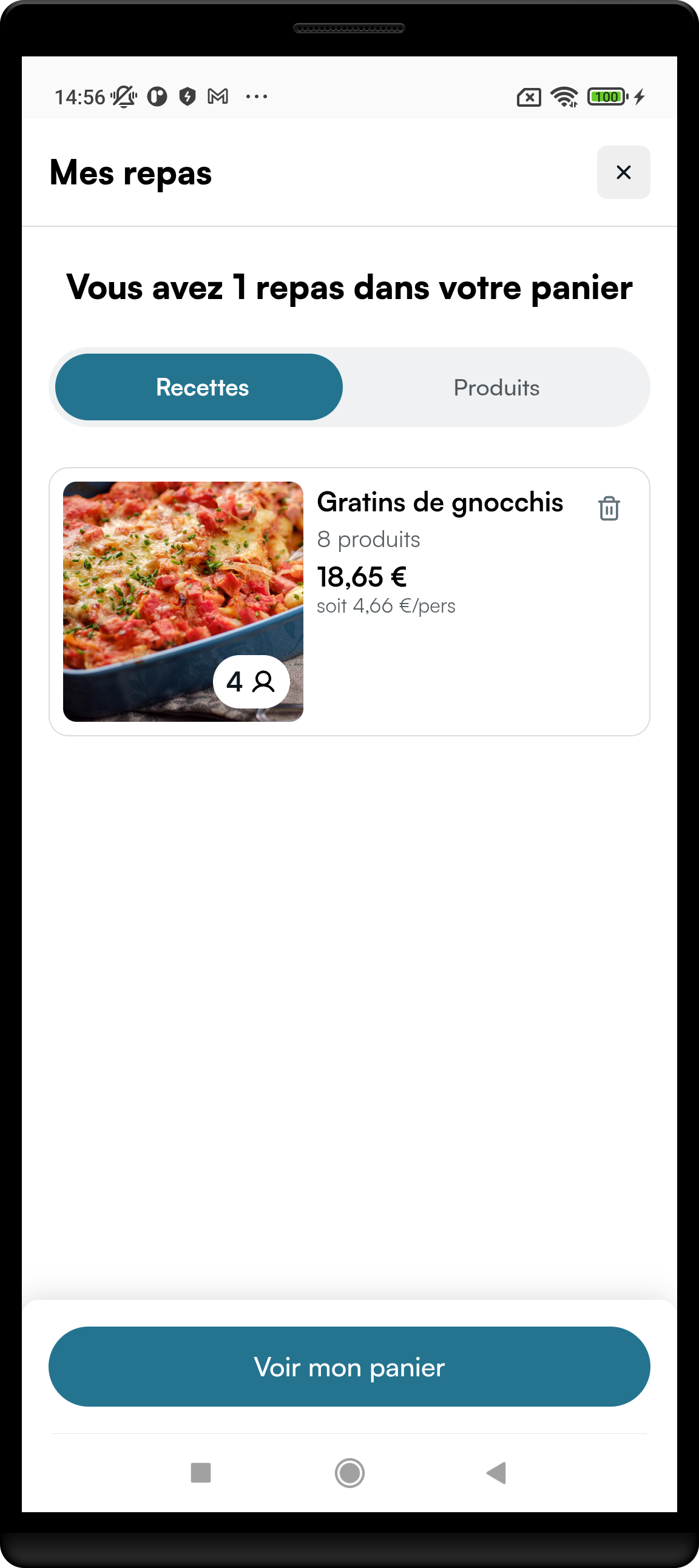 My Meals — recipes tab