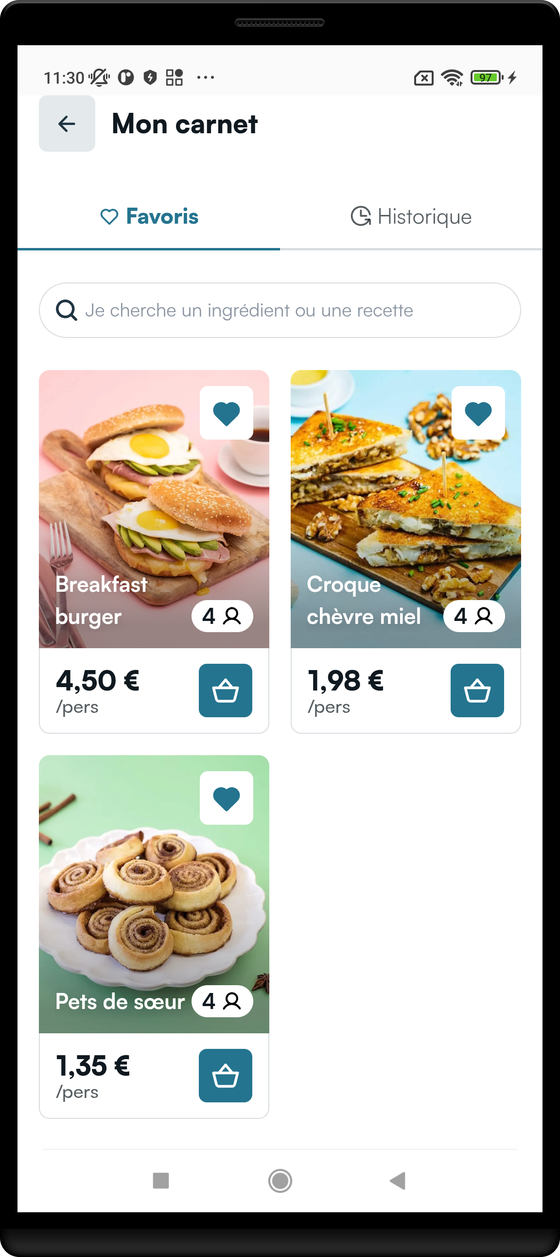 My Space — favorites tab