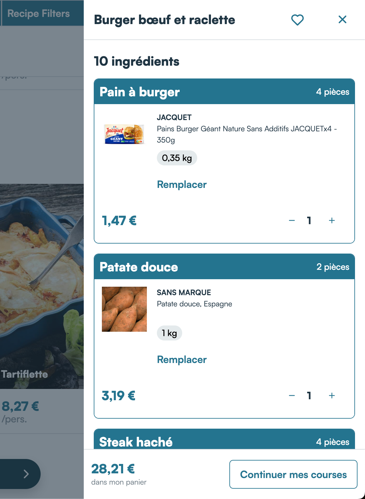 Details with products added Details with products added