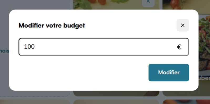Budget modal