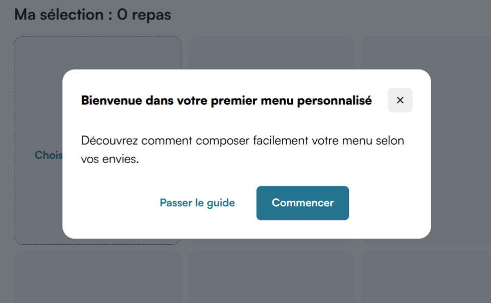 Onboarding / help modal