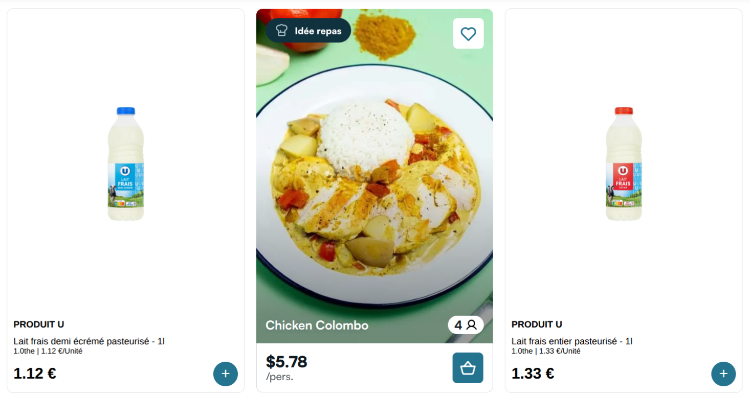 Recipe between products