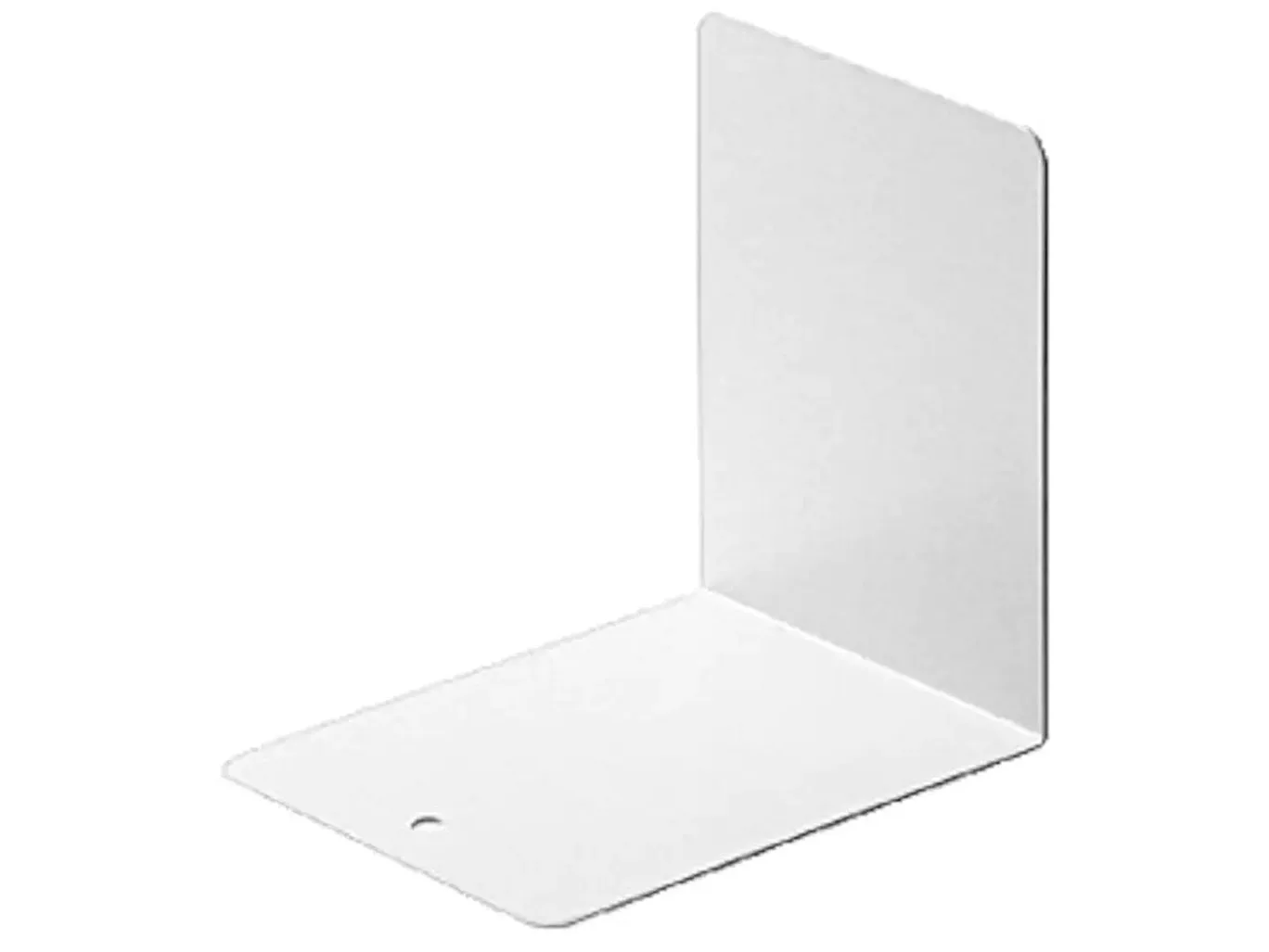 MUJI minimalist steel book divider in plain grey, simple right-angle profile