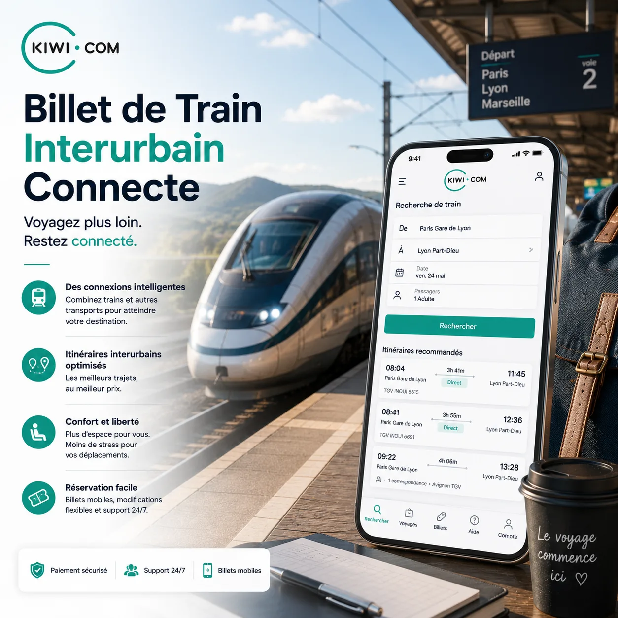 Billet de Train Interurbain Connecte
