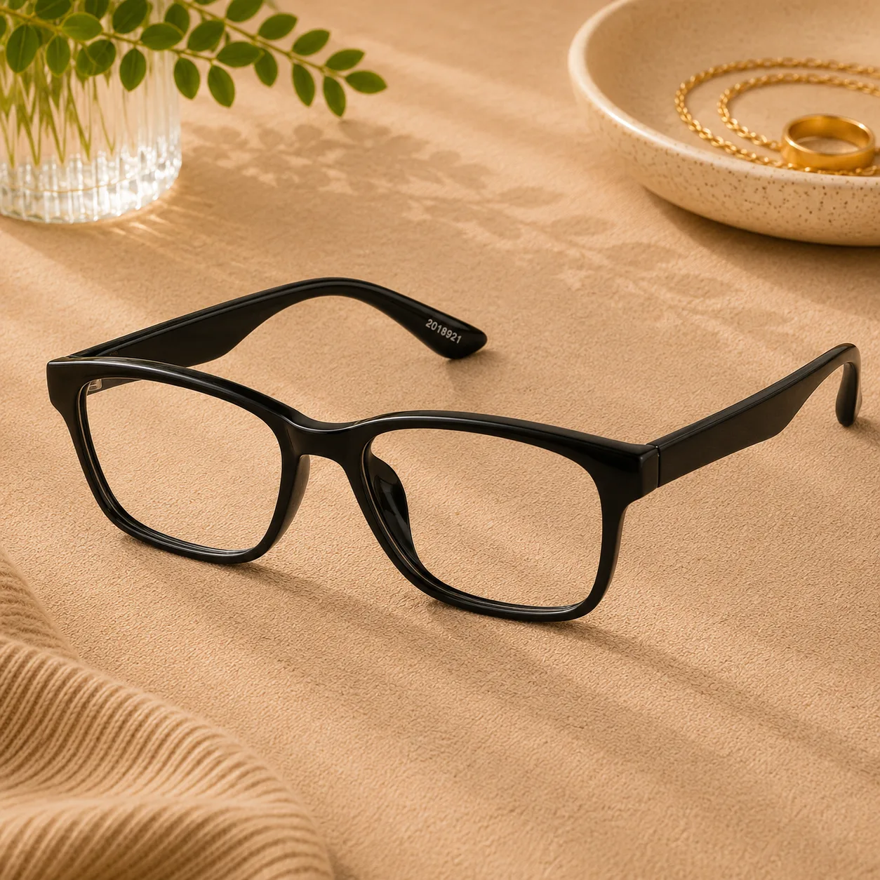Black Rectangle Blue Light Glasses #2018921 photo 1