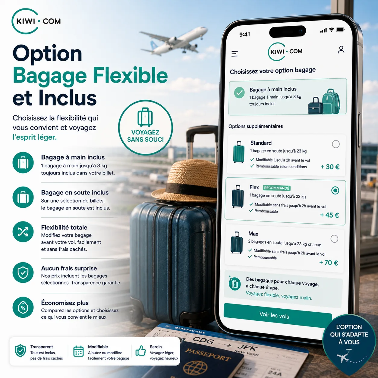 Option Bagage Flexible et Inclus
