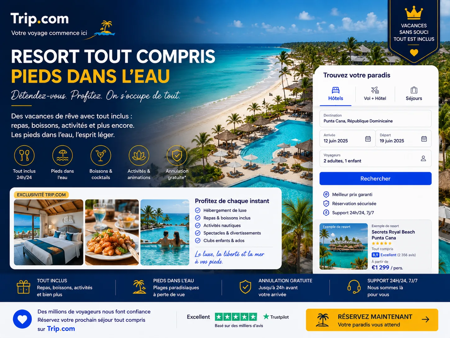 Resort Tout Compris Pieds dans Eau