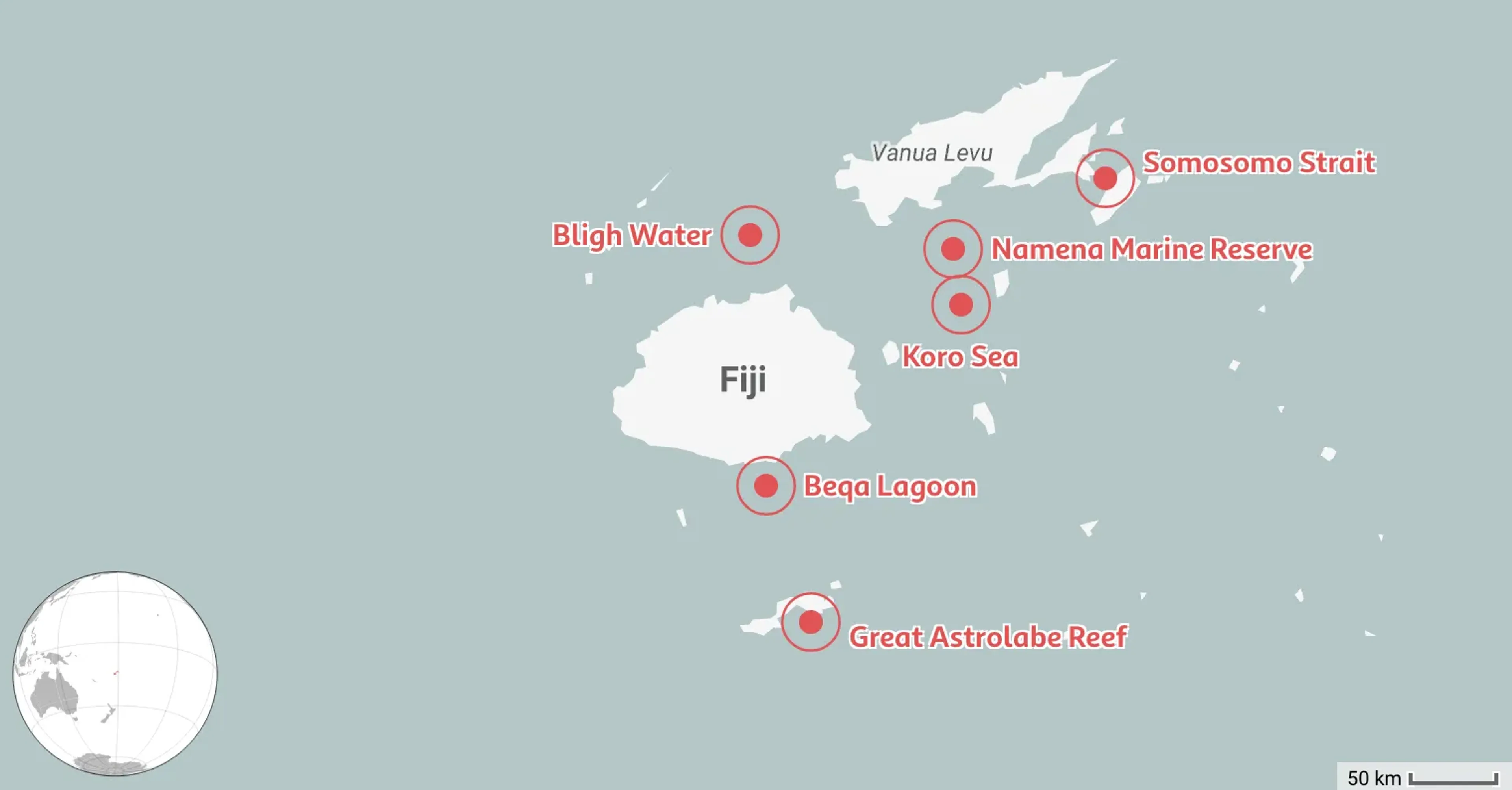 Mapped: 6 Best Places to Dive in Fiji