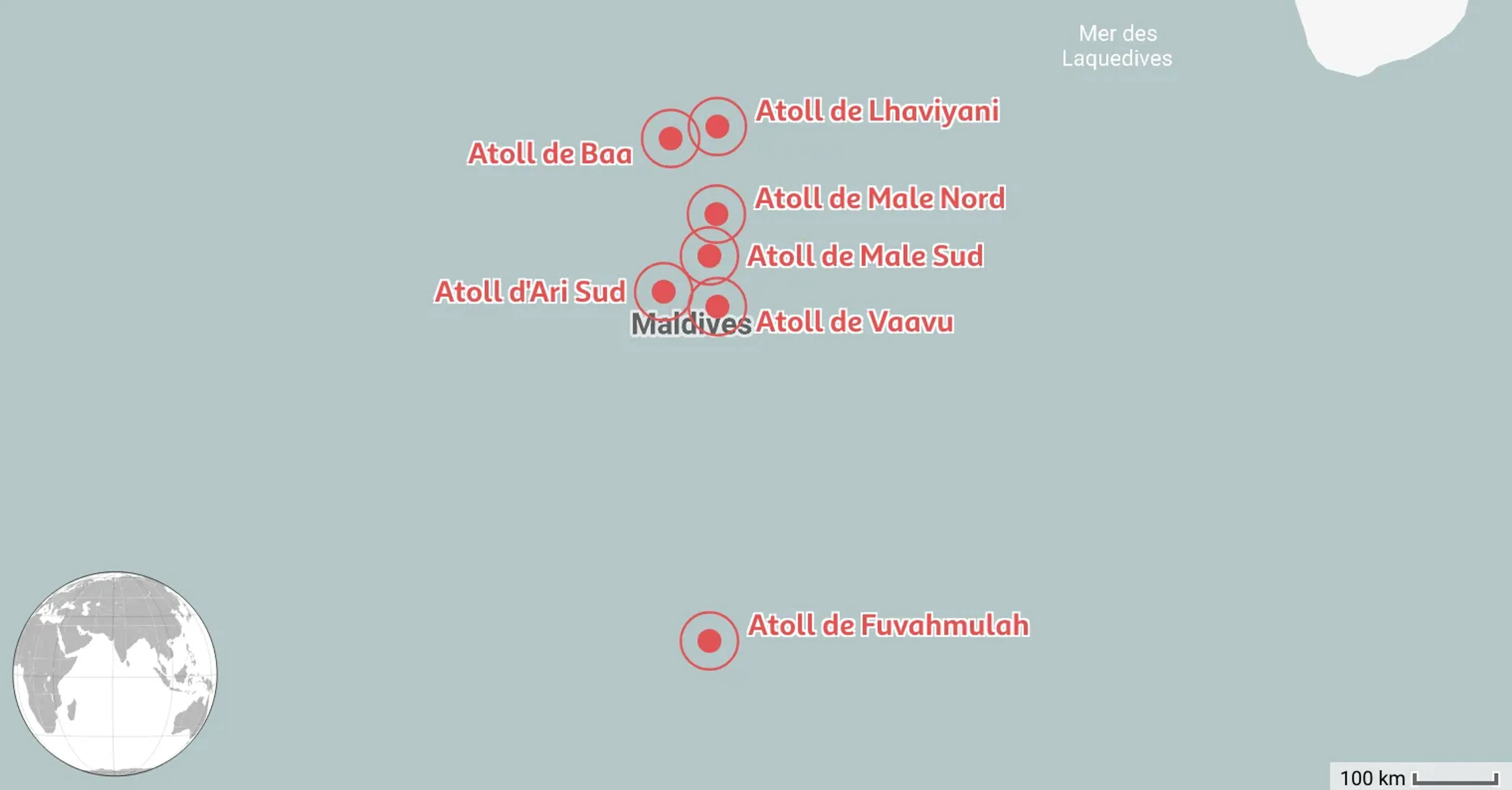 Carte des 7 Meilleurs Endroits où Plonger aux Maldives