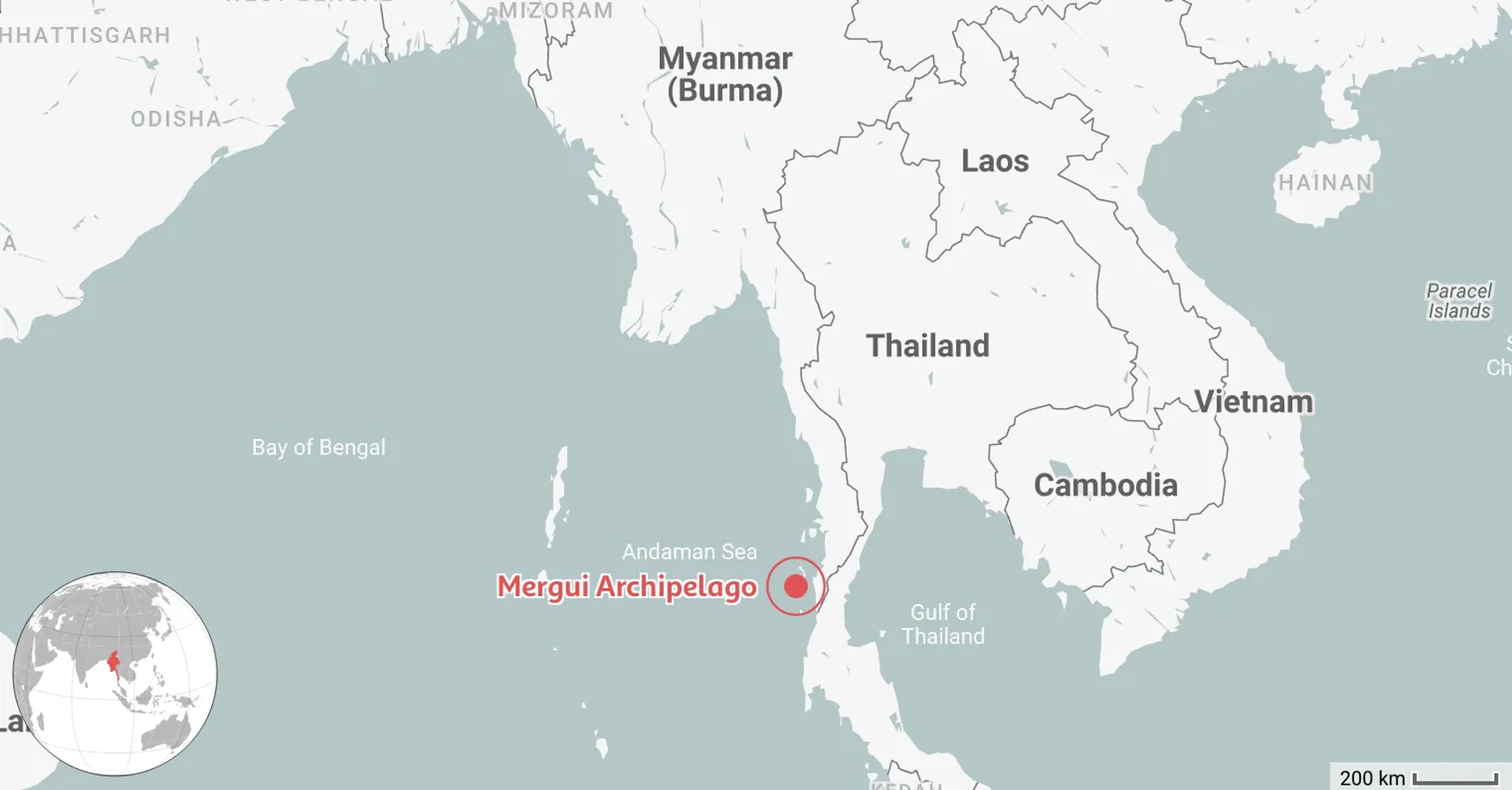 Map of the Best Place to Dive in Myanmar