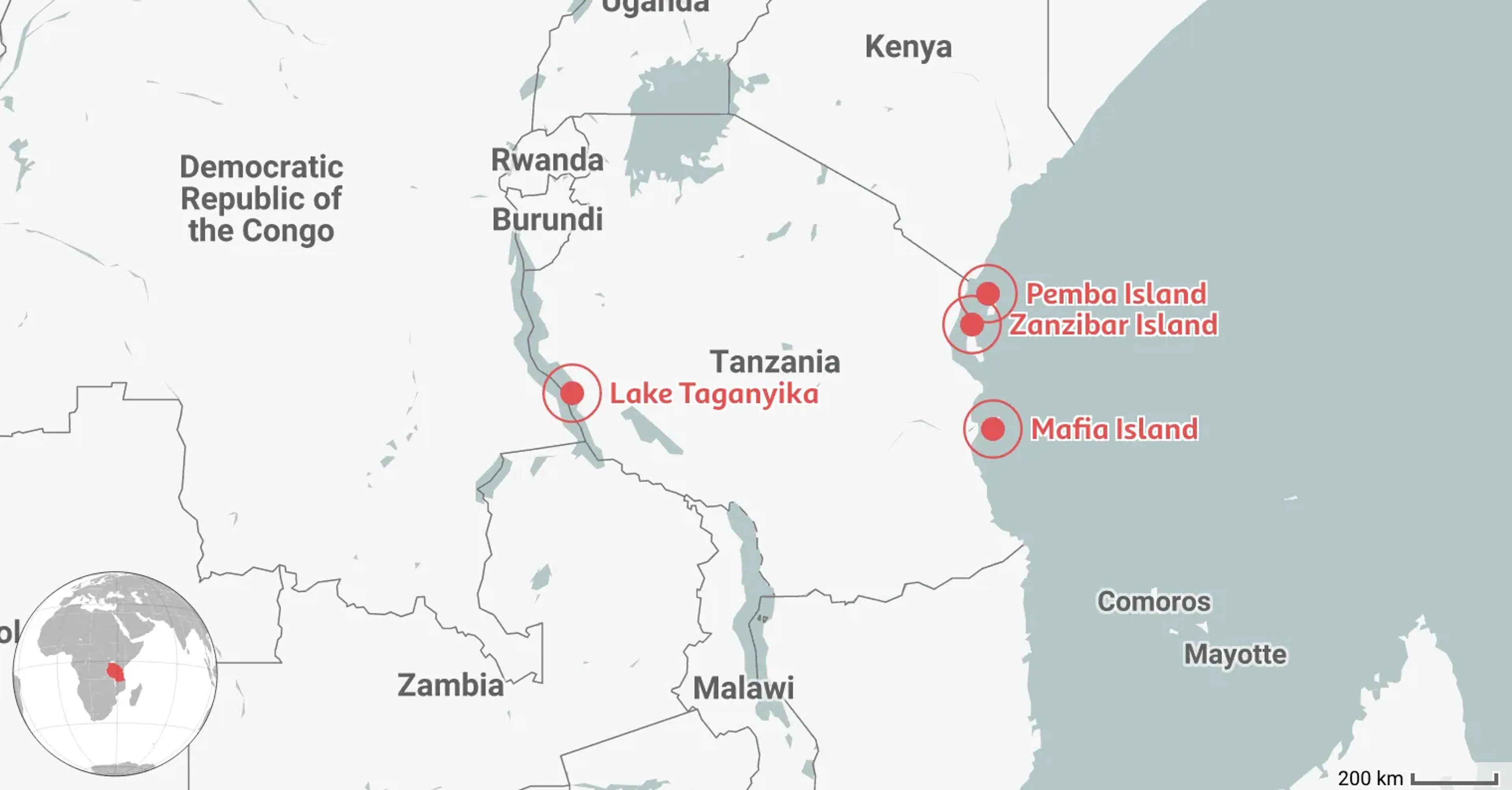 Mapped: 4 Best Places to Dive in Tanzania